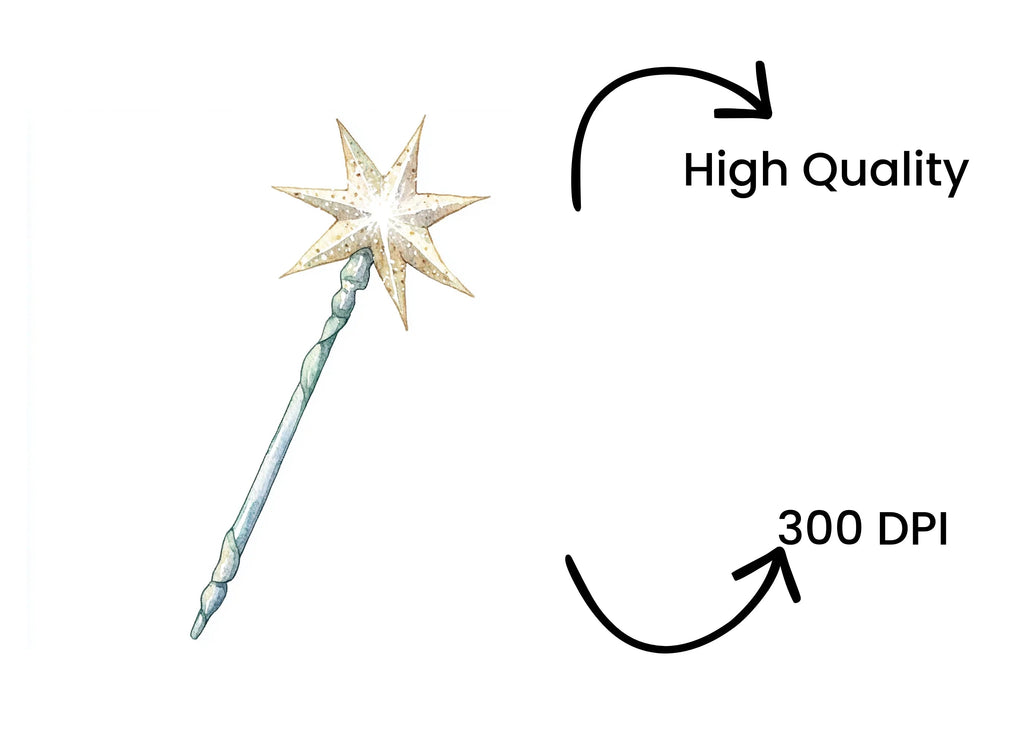 Golden Star Magic Wand Clipart Bundle