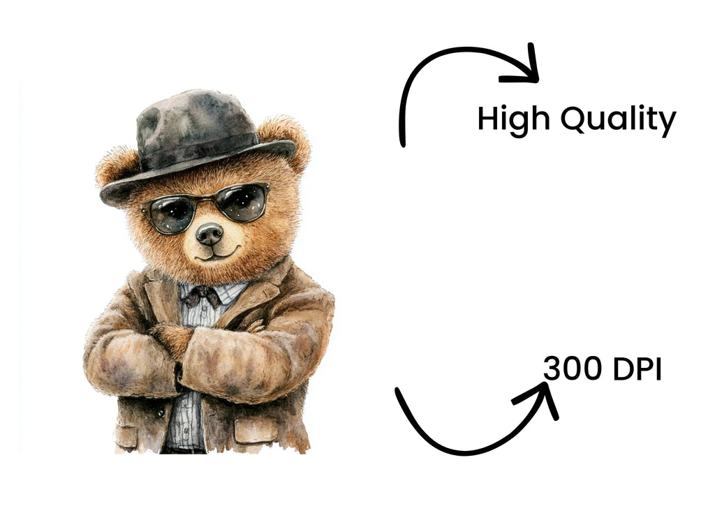 Cool Teddy Bear with Sunglasses Clipart Bundle