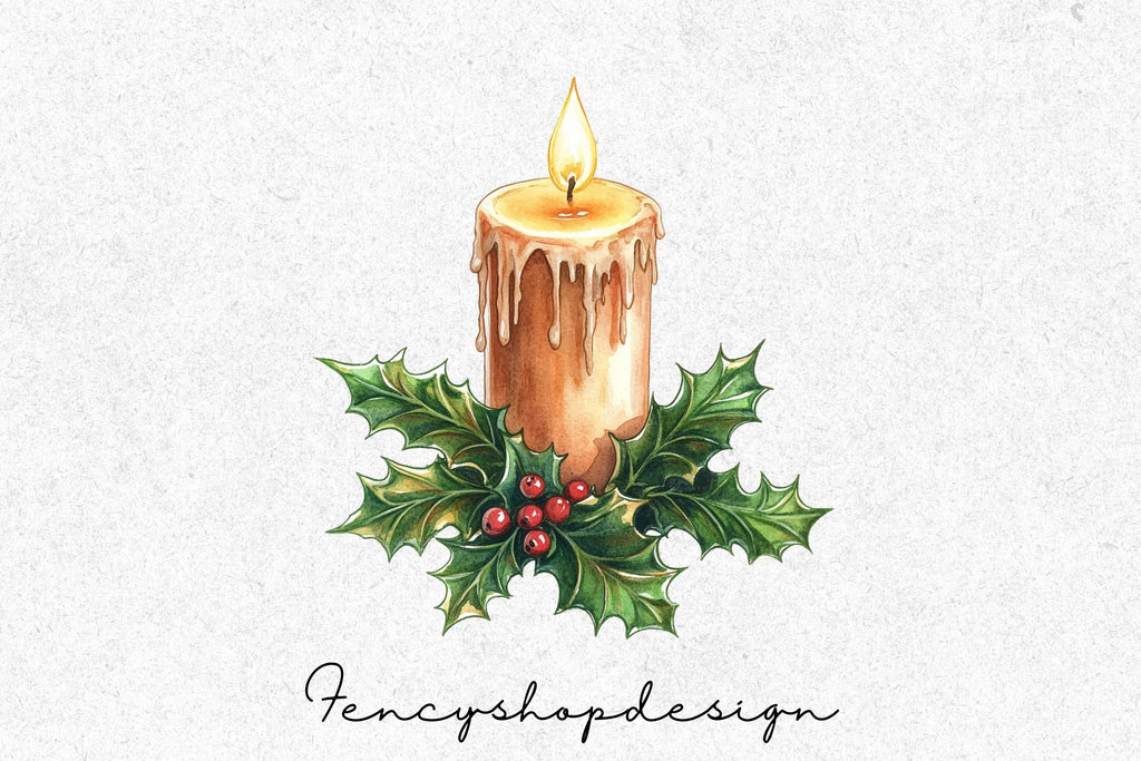 Christmas Candle Clipart Bundle