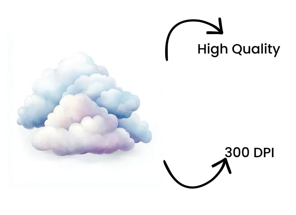 Pastel Clouds Clipart Bundle
