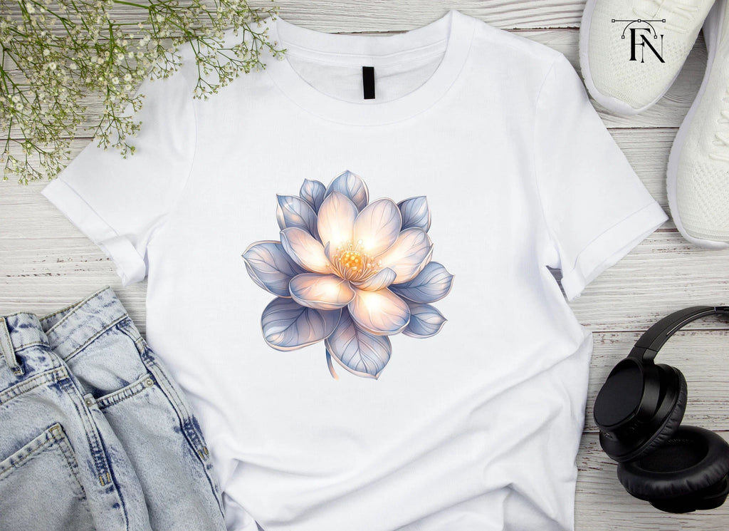 Elegant White Lotus Flower Clipart Bundle