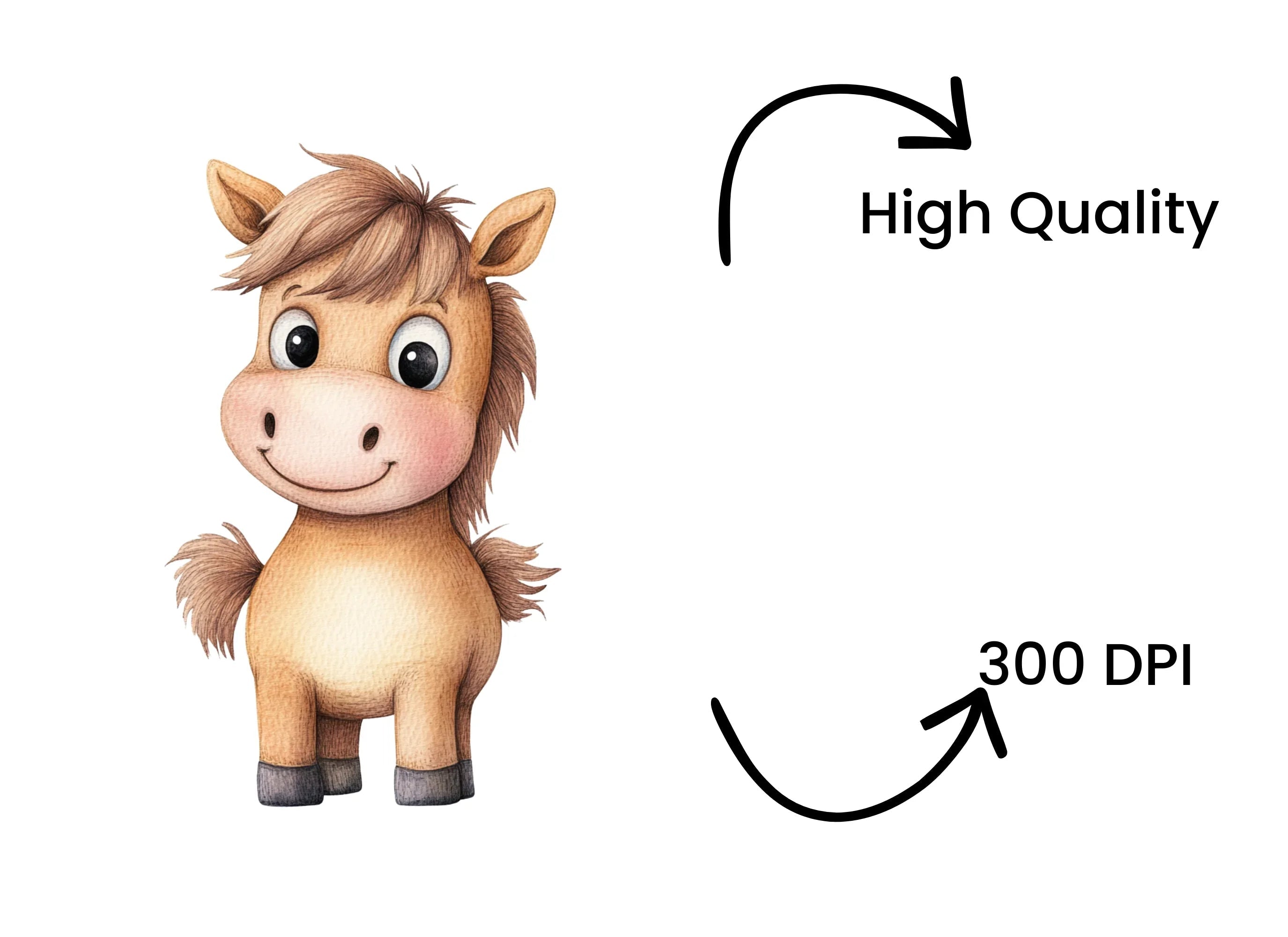 Adorable Baby Horse Clipart Bundle