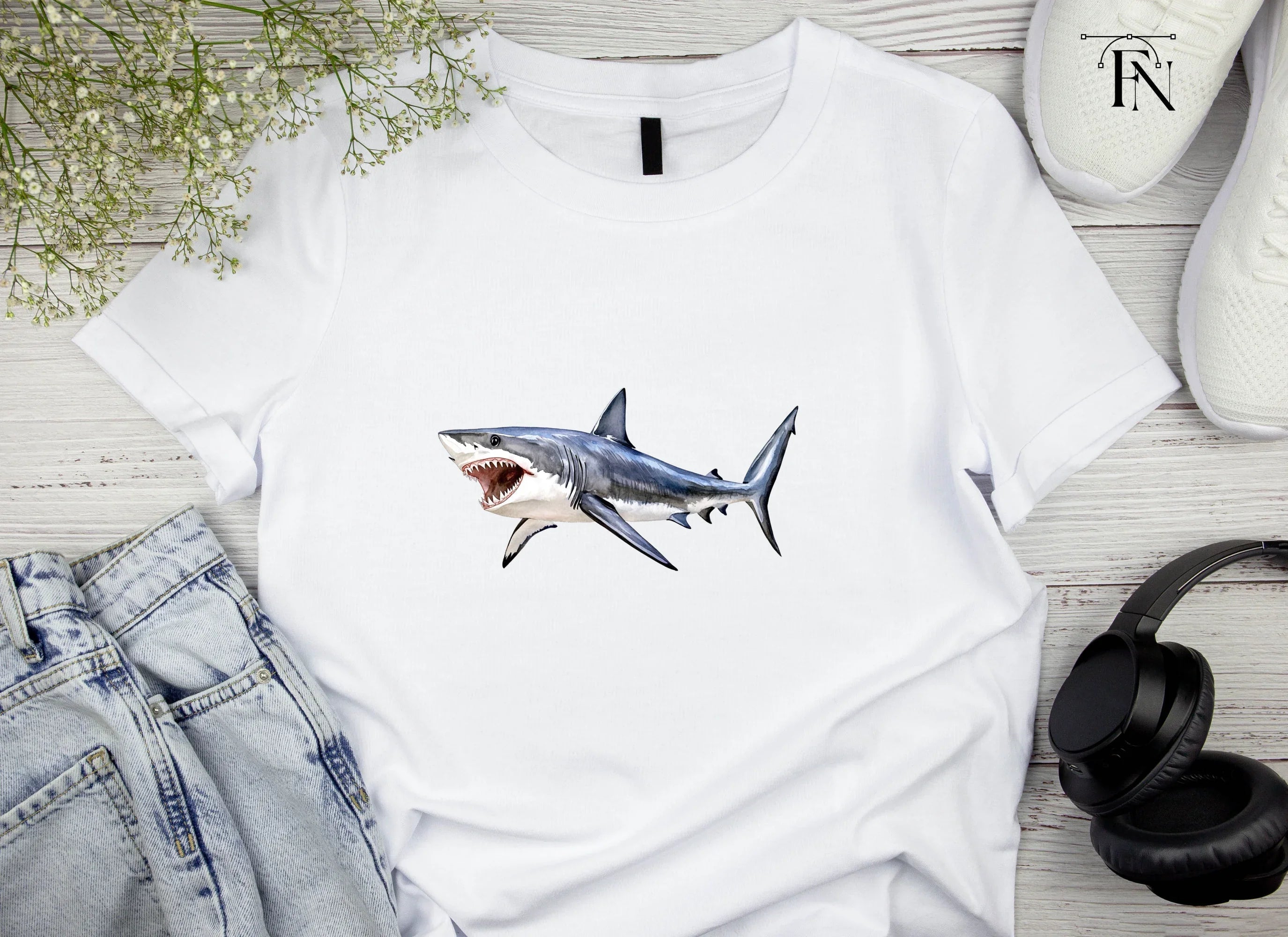 Aggressive Shark Jaws Clipart Bundle