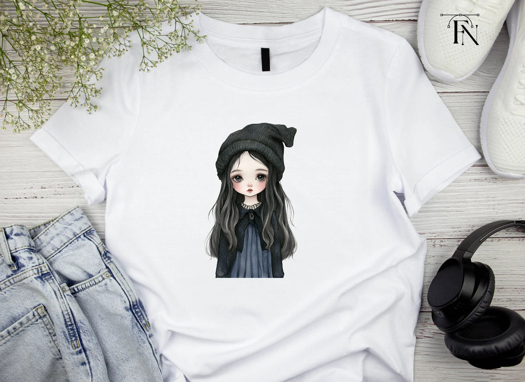 Cute Goth Girl with Beanie Clipart Bundle
