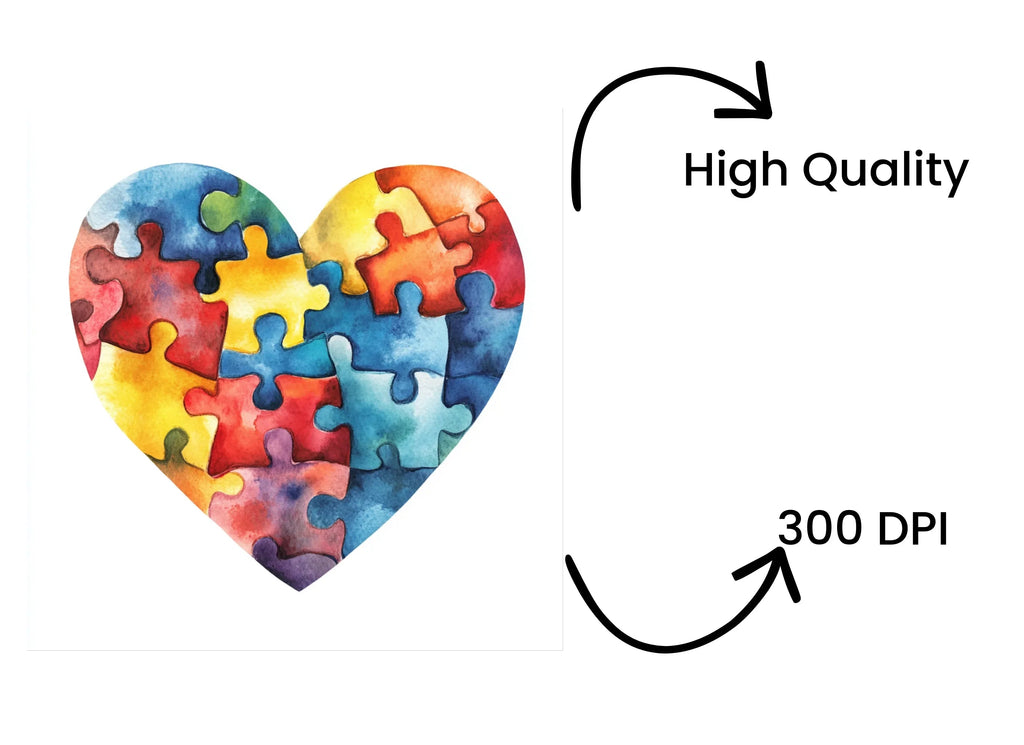 Puzzle Heart Clipart Bundle