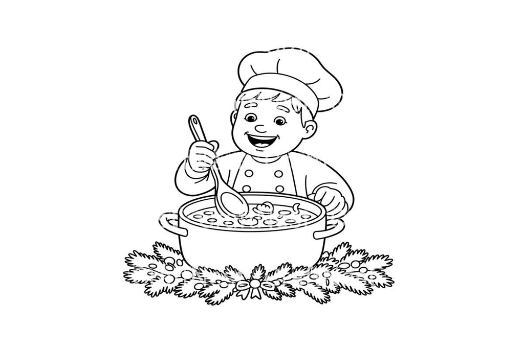Christmas Chef Cooking Coloring Books