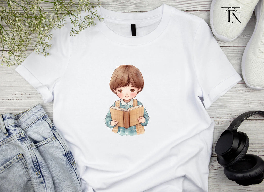 Cute Kids Reading Books Clipart Bundle