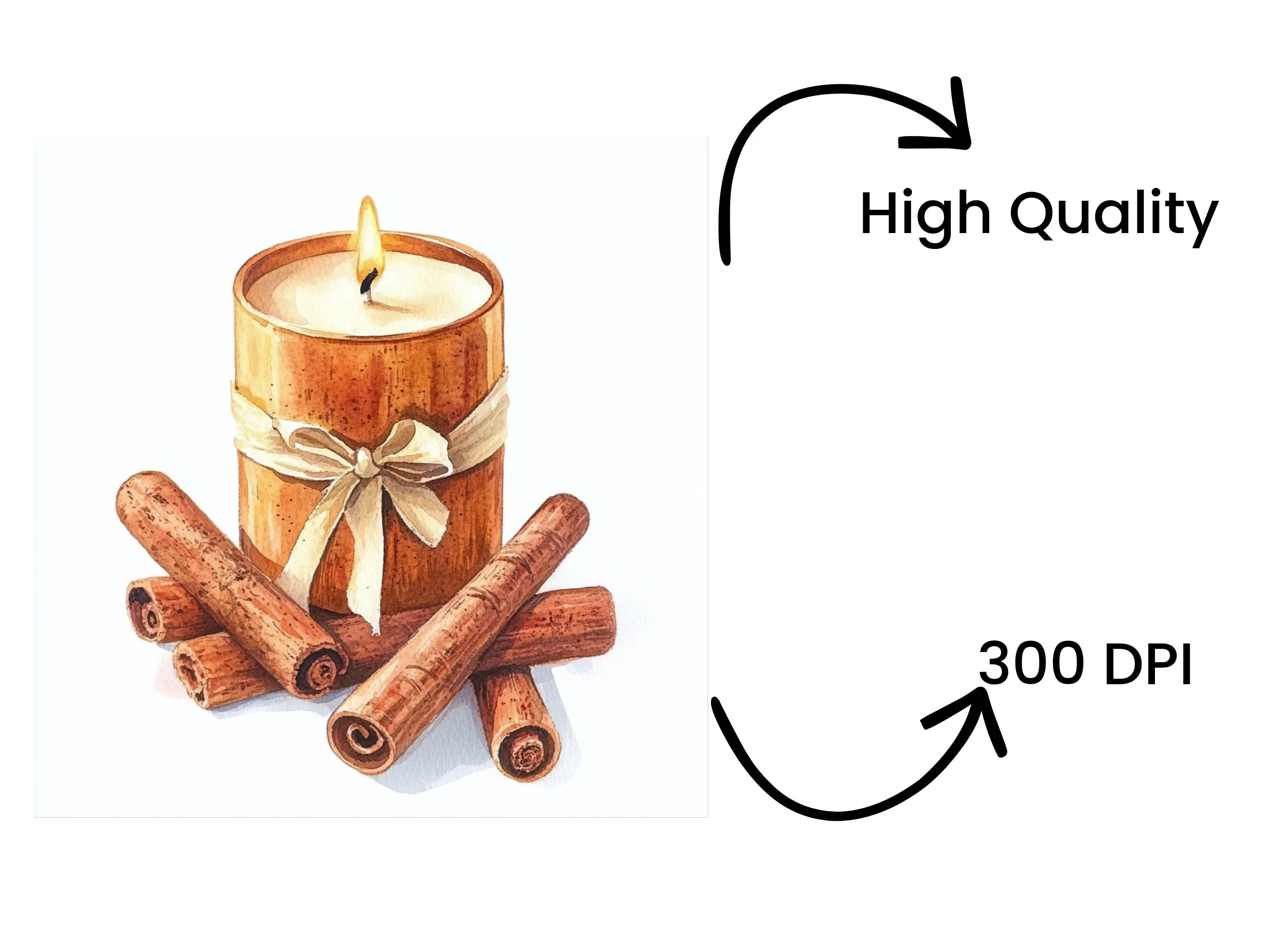 Cozy Cinnamon Candle Clipart Bundle