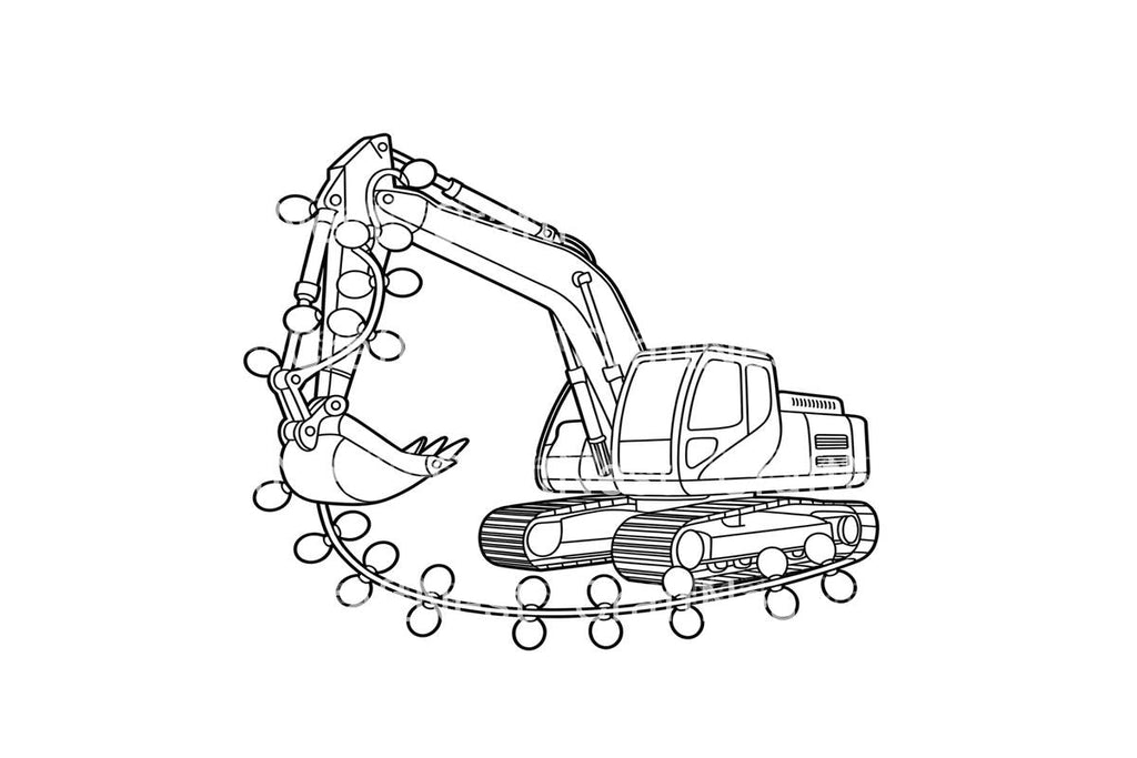 Excavator Christmas Lights Coloring Books