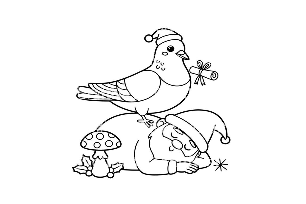 Sleeping Gnomes and Doves Coloring Books