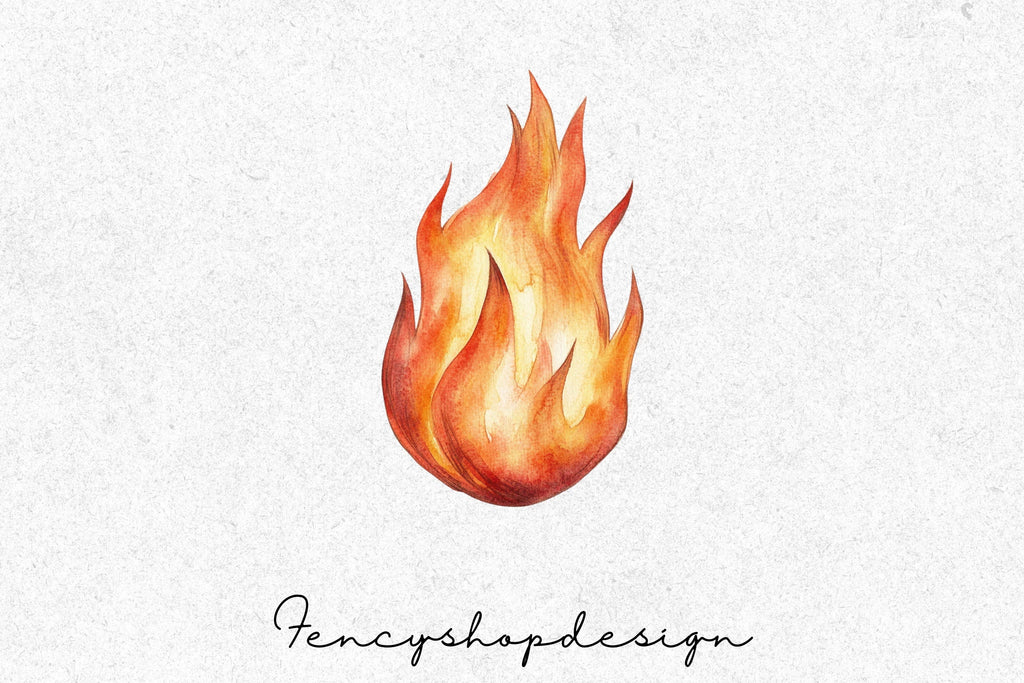 Vibrant Fire Flames Clipart Bundle