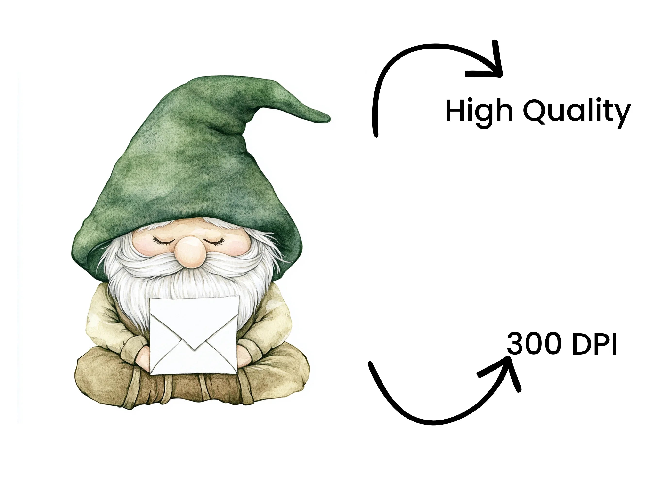 Cute Gnomes with Love Letters Clipart Bundle