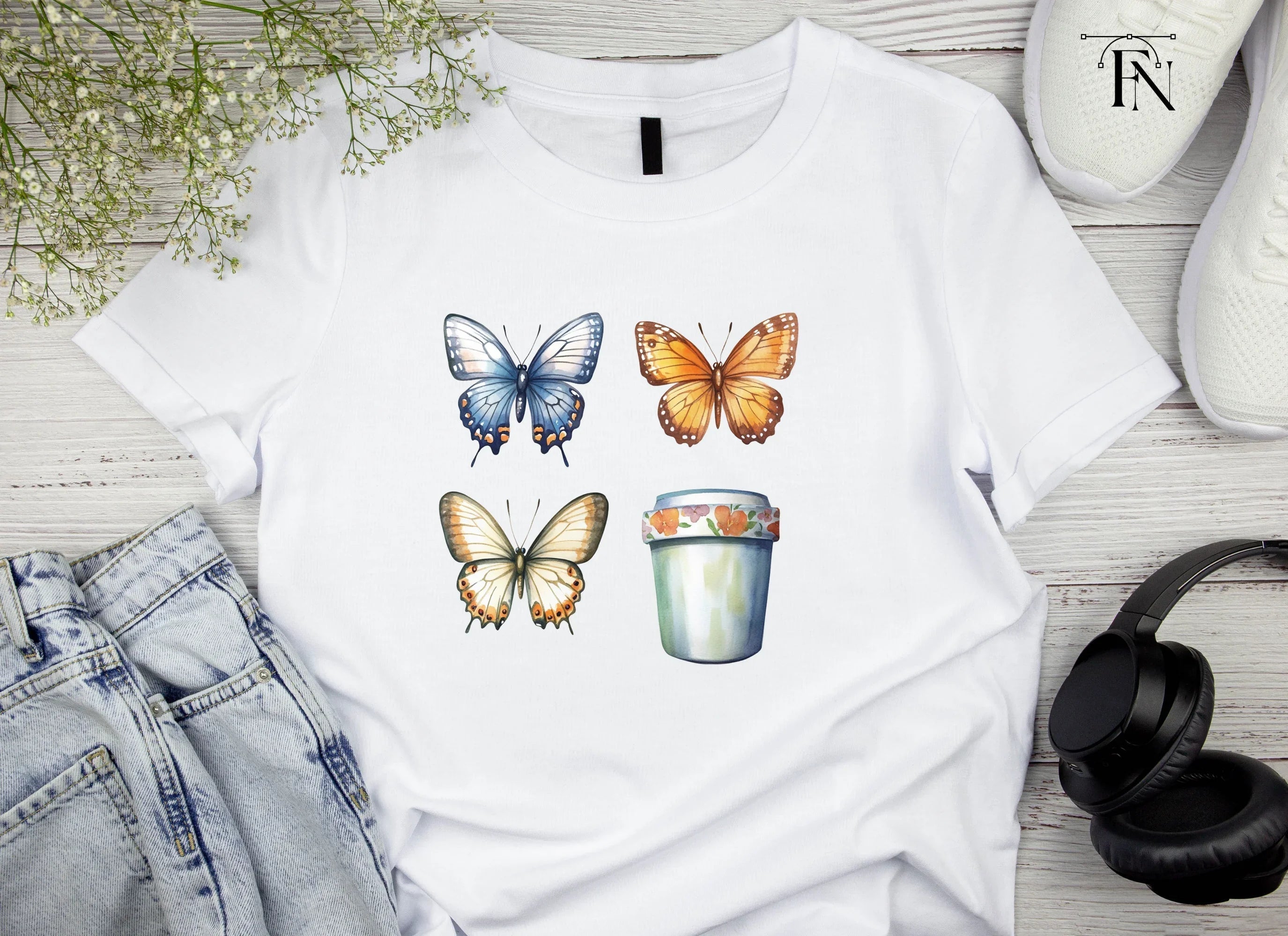 Butterfly Cup Clipart Bundle