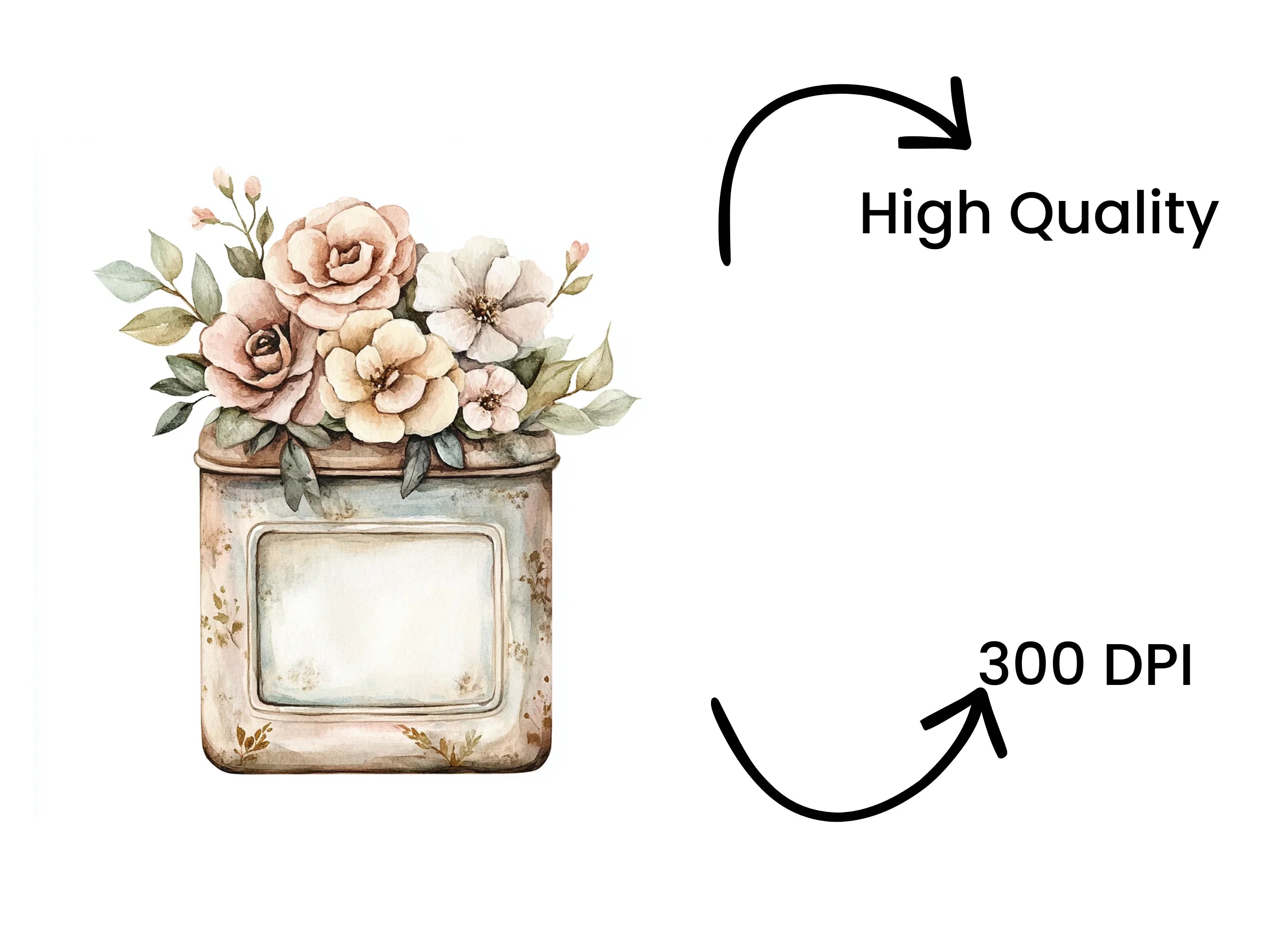 Vintage Floral Arrangement Clipart Bundle