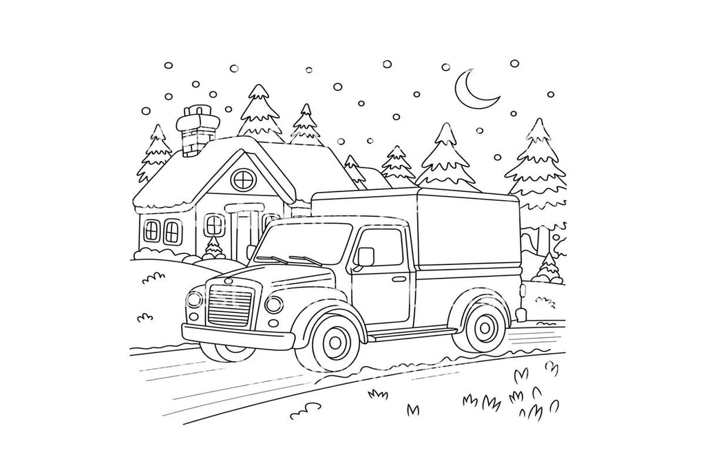 Winter Village Delivery Truck Coloring Books