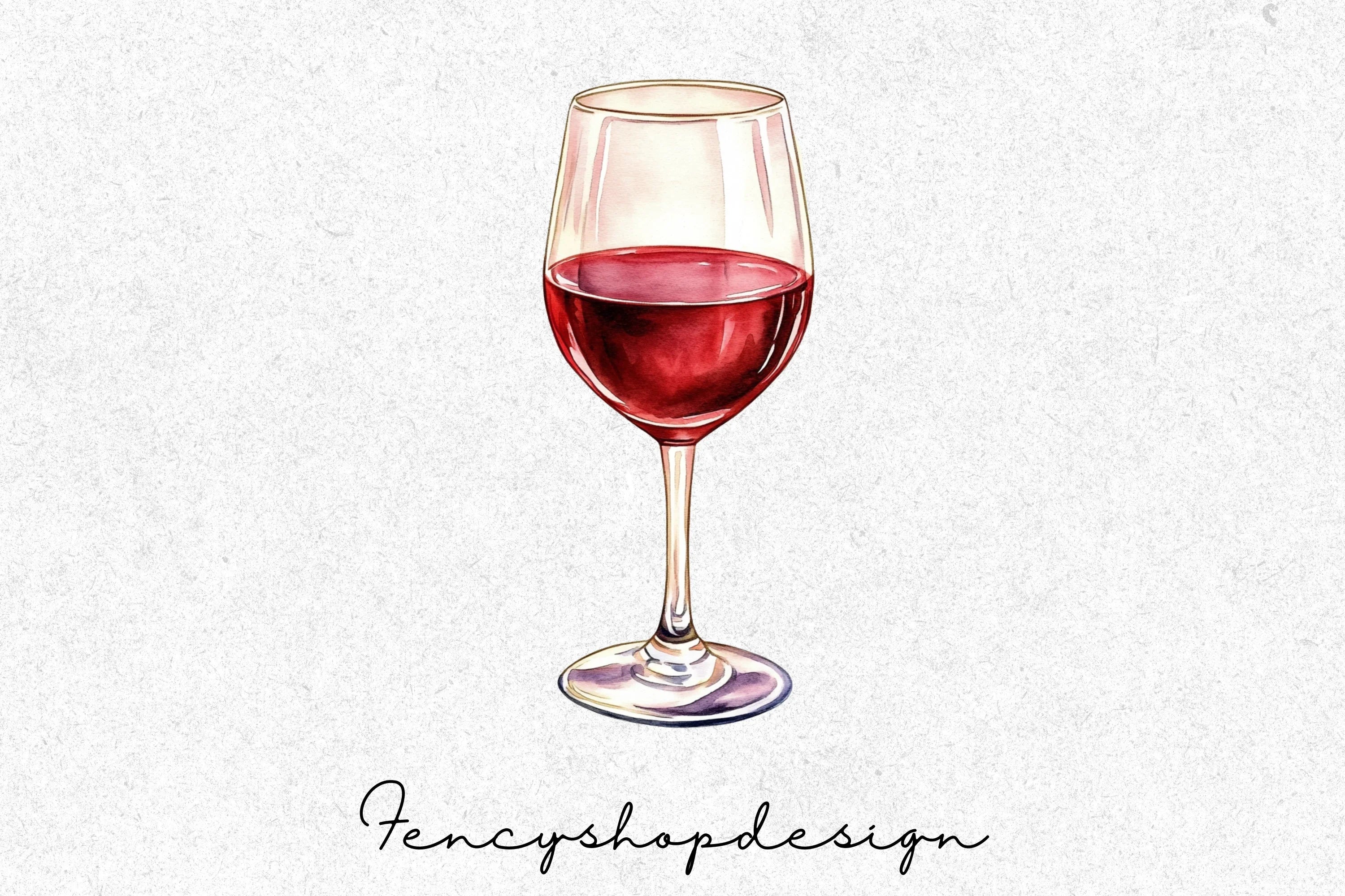 Wine Glasses Clipart Bundle