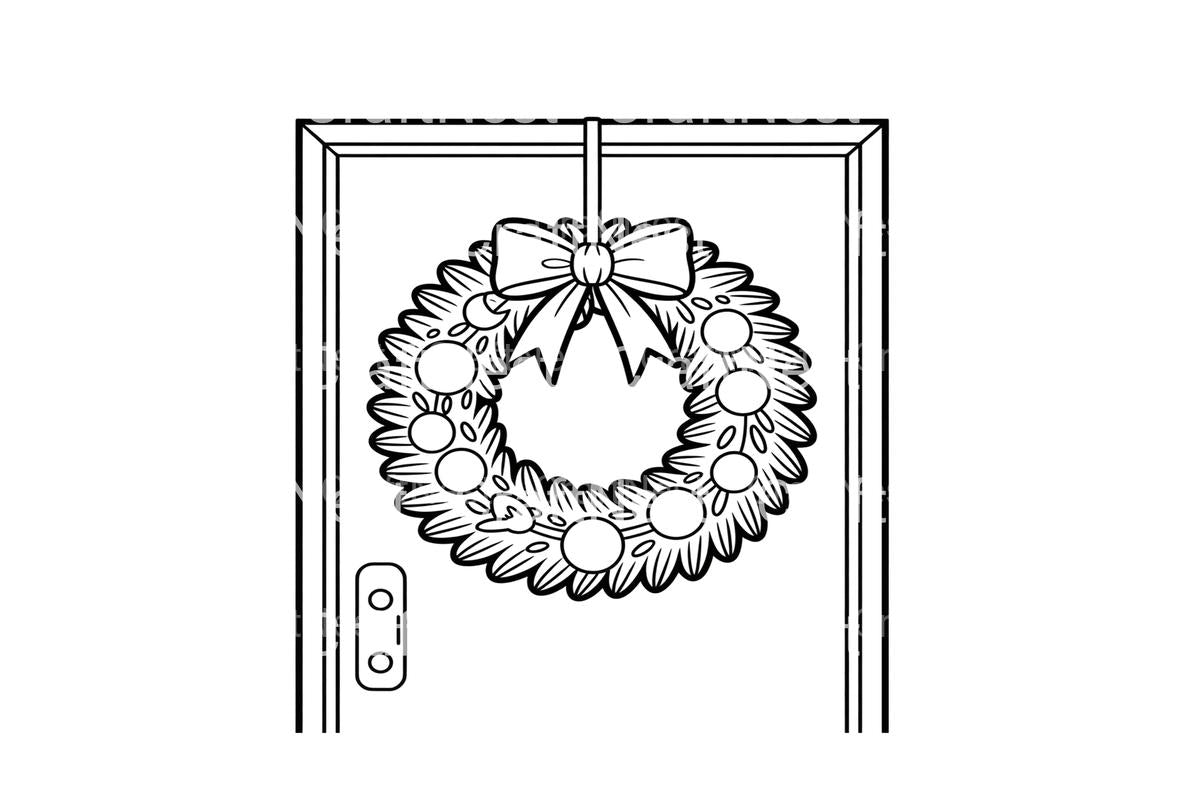 Christmas Wreath Door Coloring Books