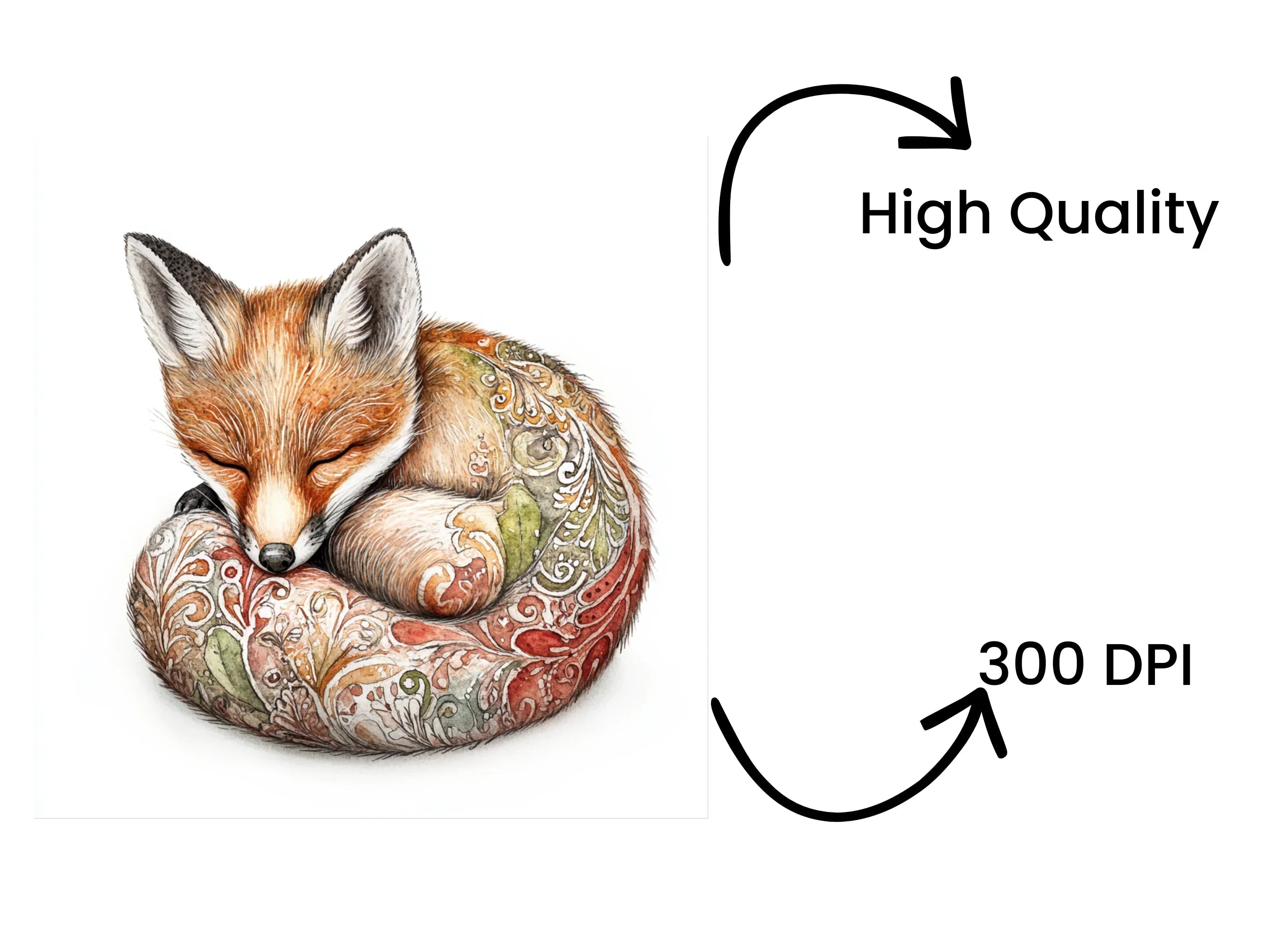 Sleeping Foxes Clipart Bundle