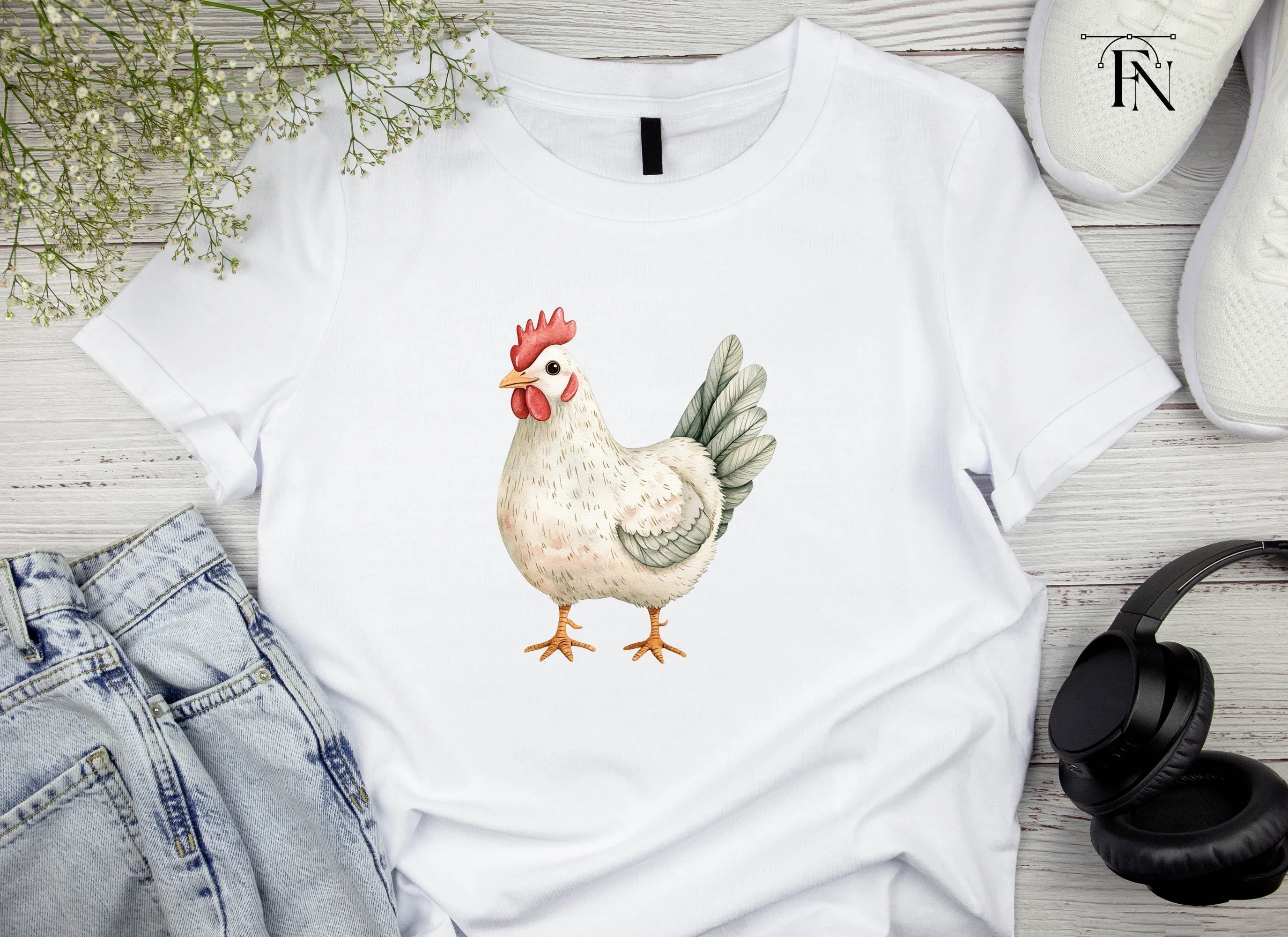 White Hen Farm Animal Clipart Bundle