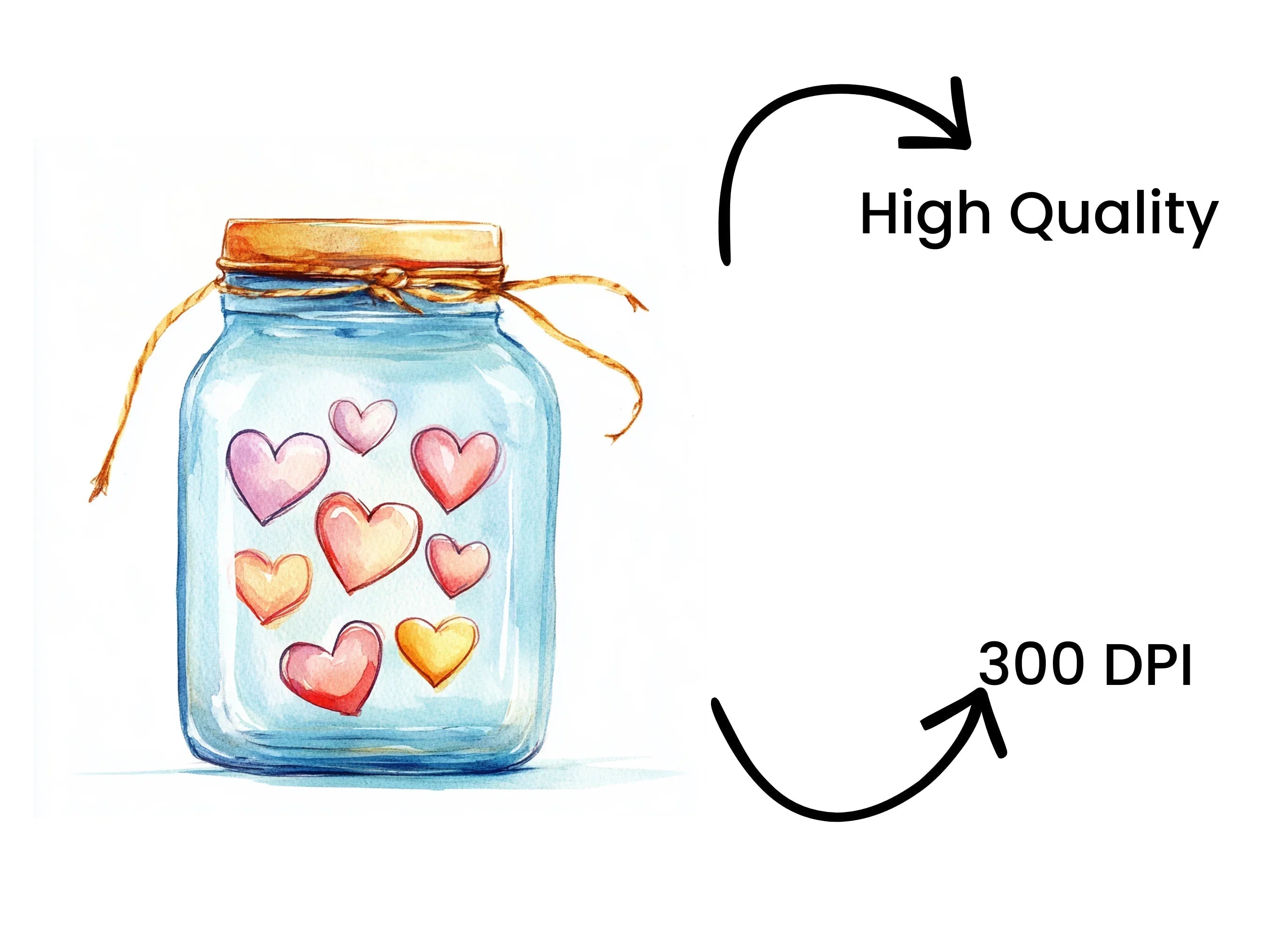 Jars with Hearts Clipart Bundle