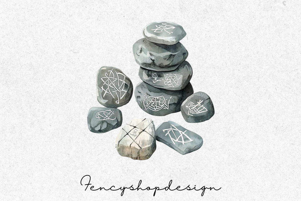 Viking Runes Ancient Scroll Clipart Bundle