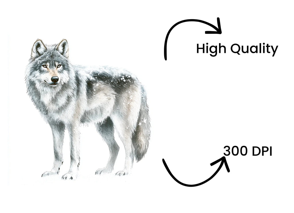 Majestic Gray Wolf Clipart Bundle