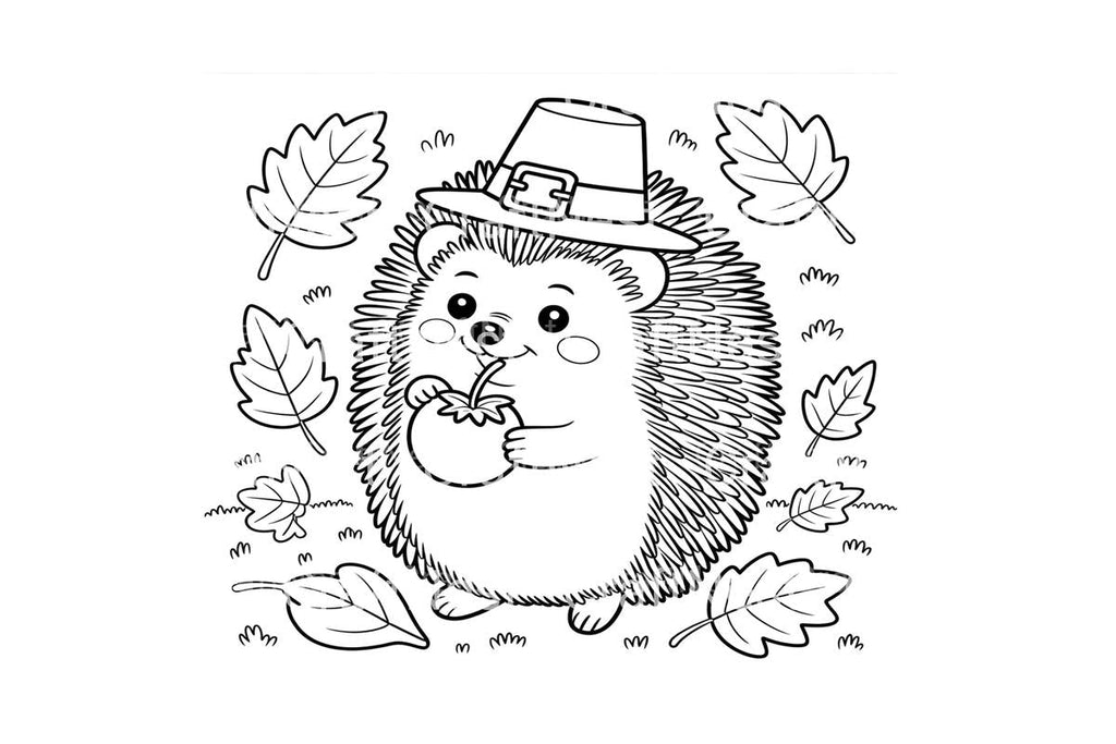 Cute Hedgehog Thanksgiving Coloring Books