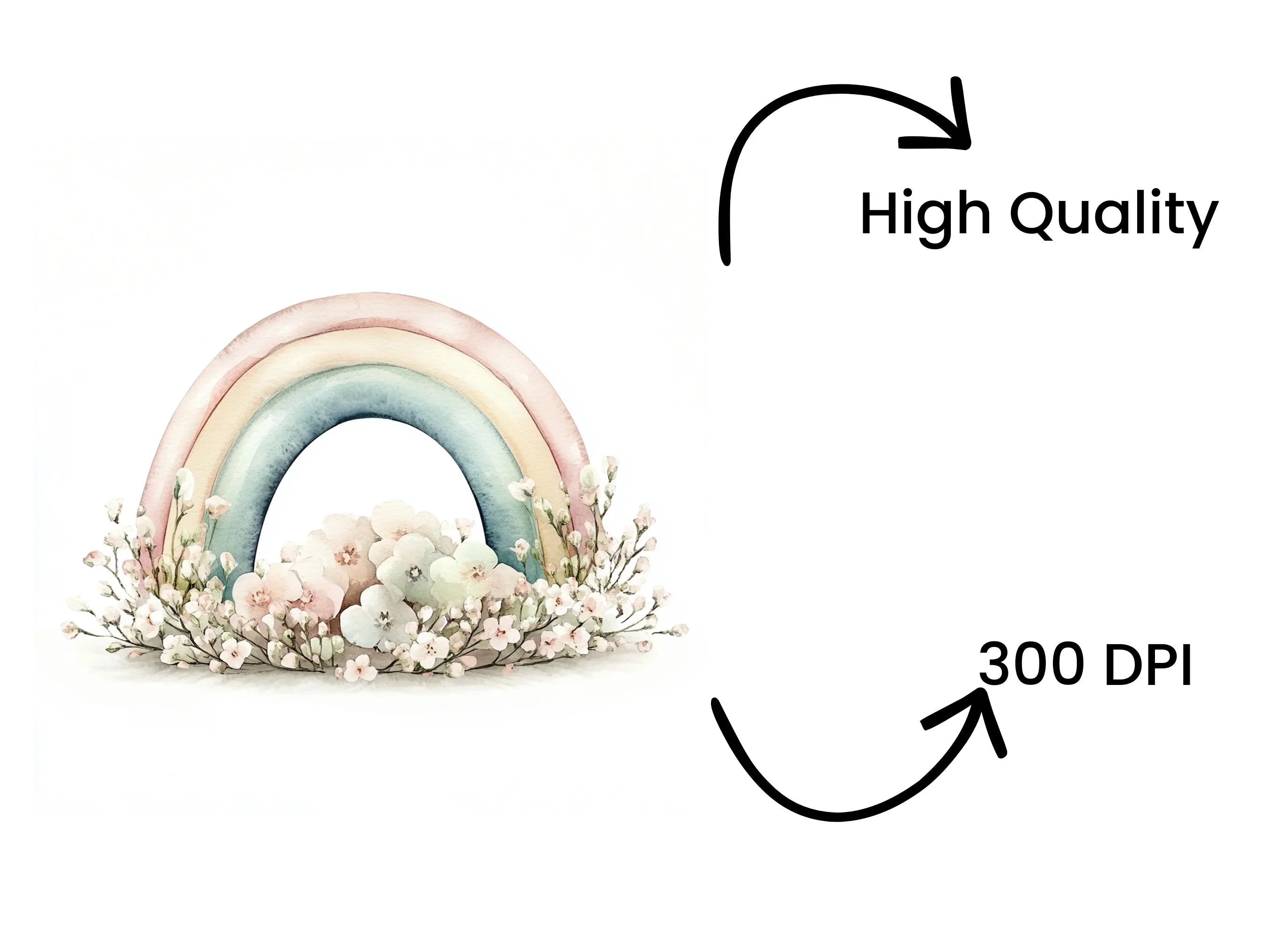 Pastel Rainbow Clipart Bundle