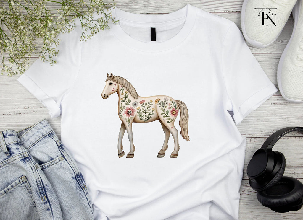 Floral Horses Clipart Bundle