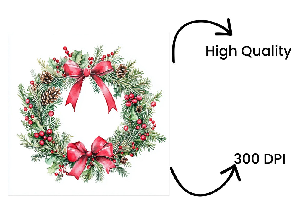 Christmas Wreath Clipart Bundle