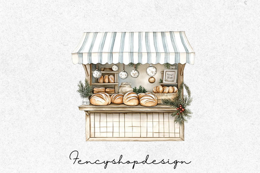 Gingerbread Christmas Market Clipart Bundle