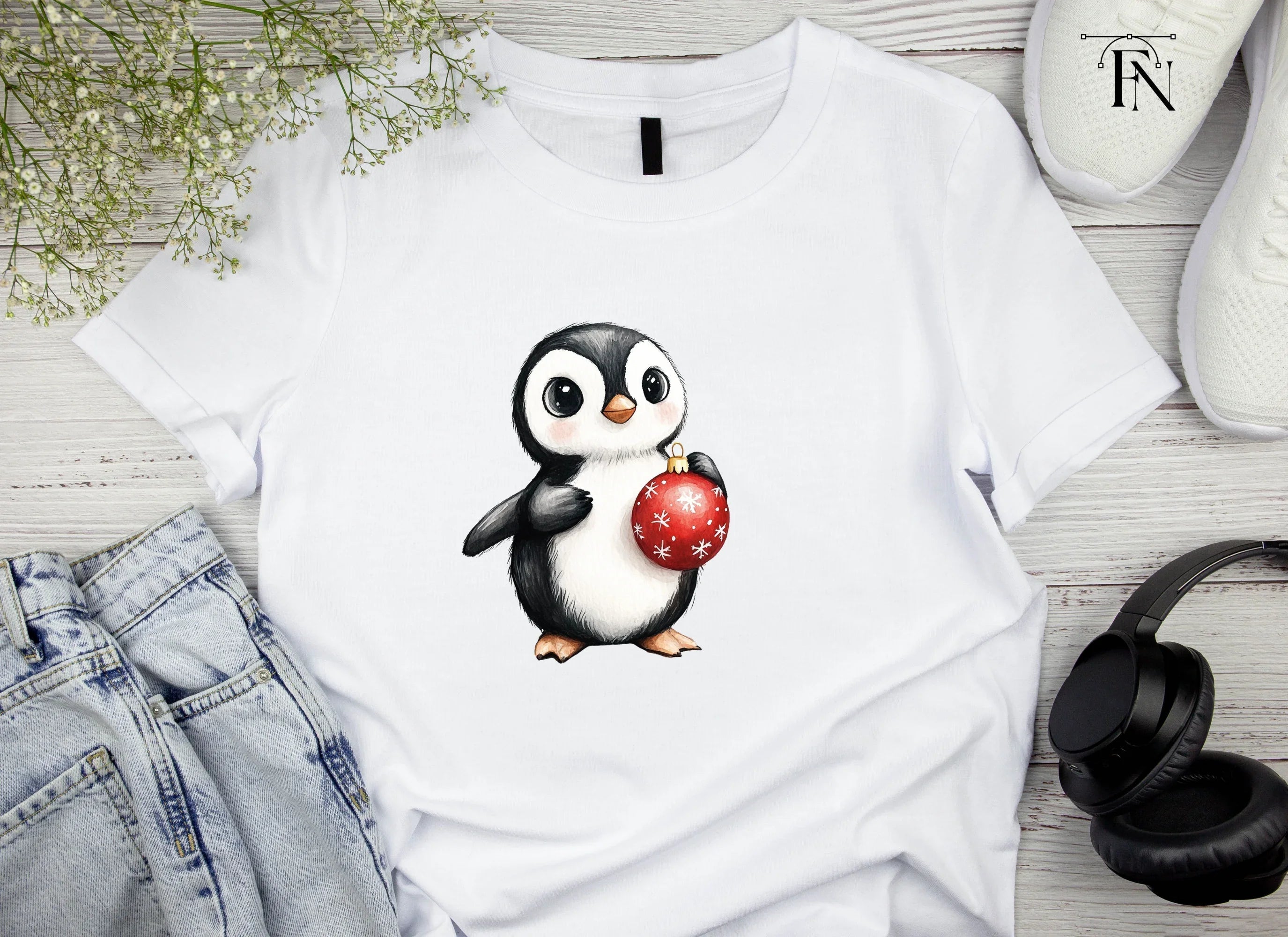 Cute Christmas Penguin Clipart Bundle