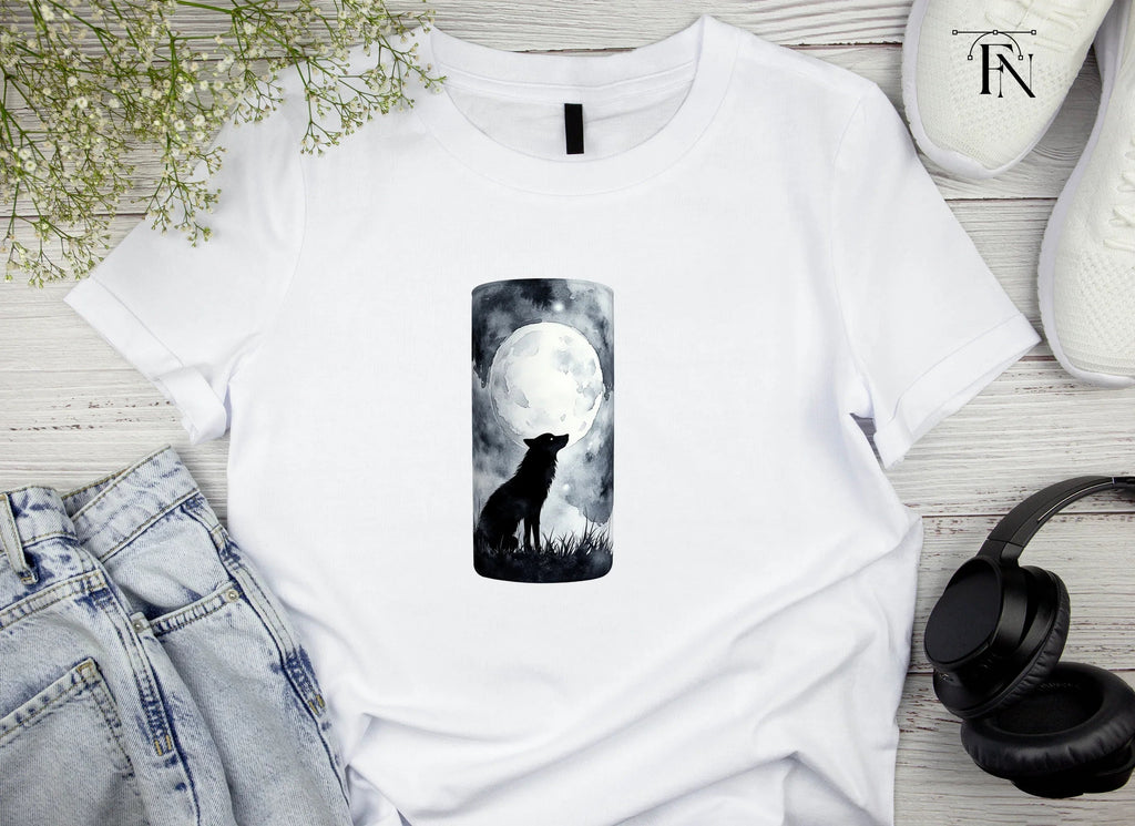Howling Wolf Moon Night Scene Clipart Bundle