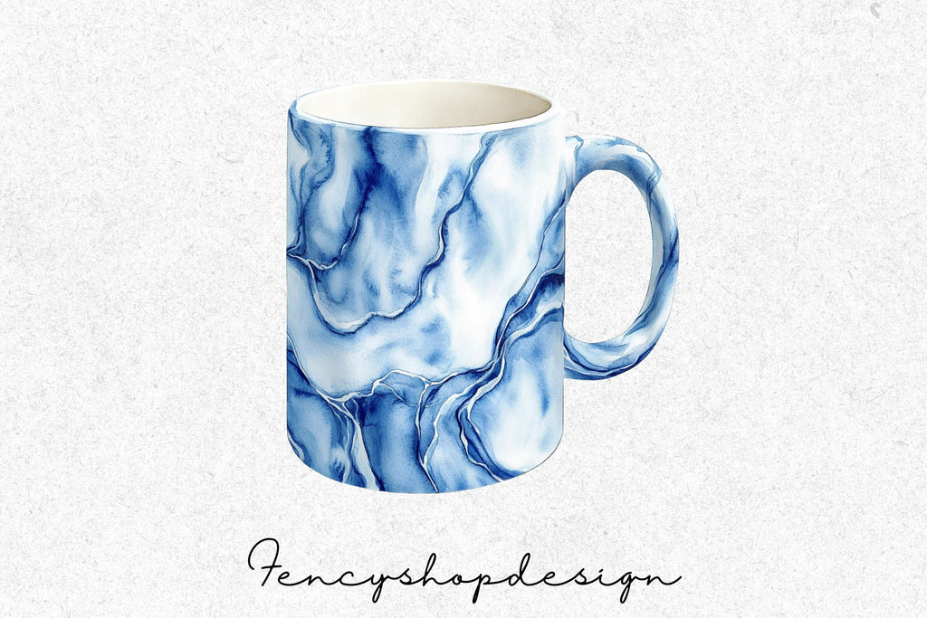 Blue Marble Mugs Clipart Bundle