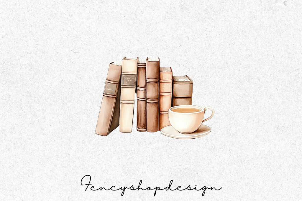 Cozy Tea Books Clipart Bundle