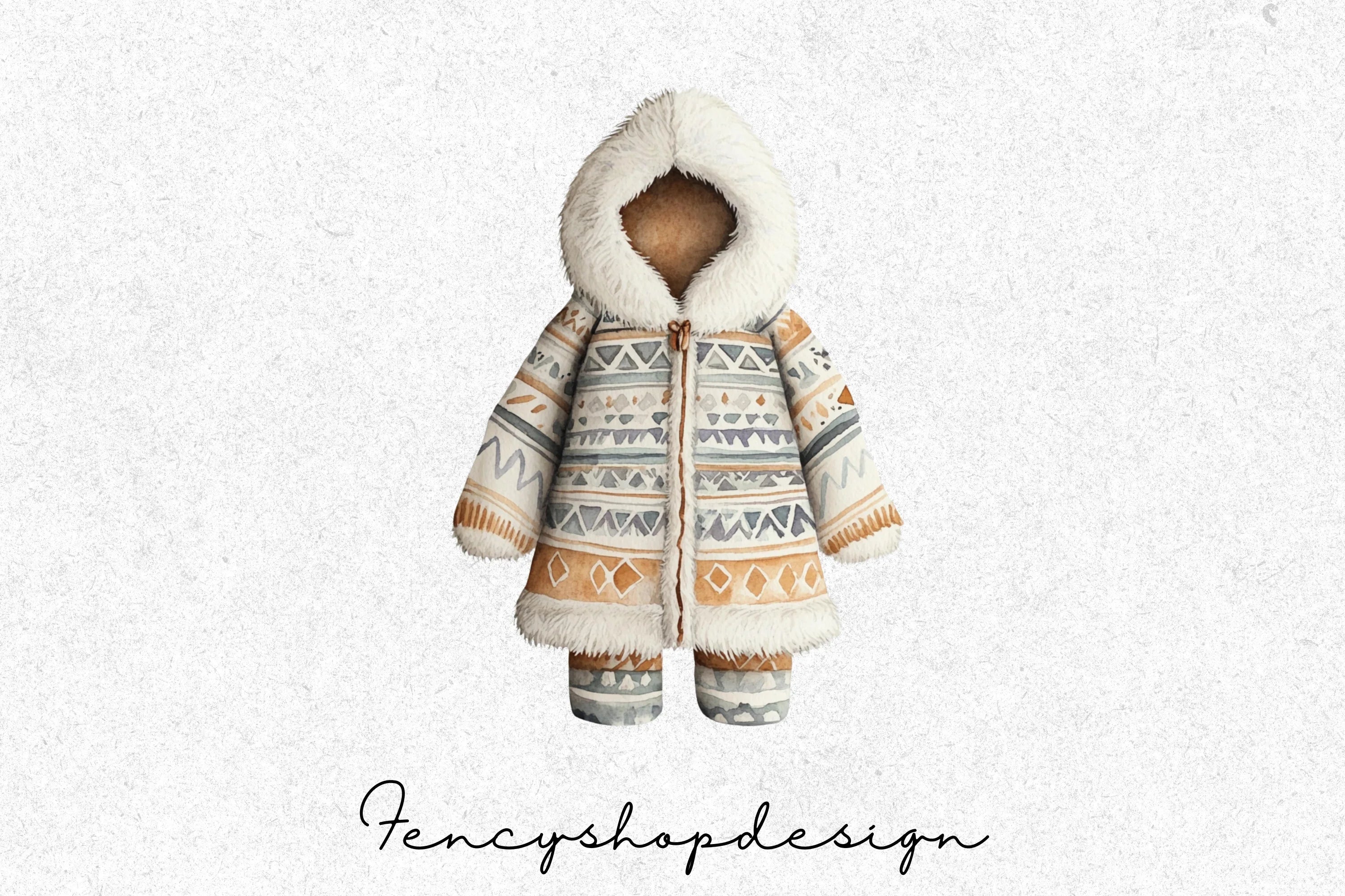 Arctic Winter Clothing Portraits Clipart Bundle