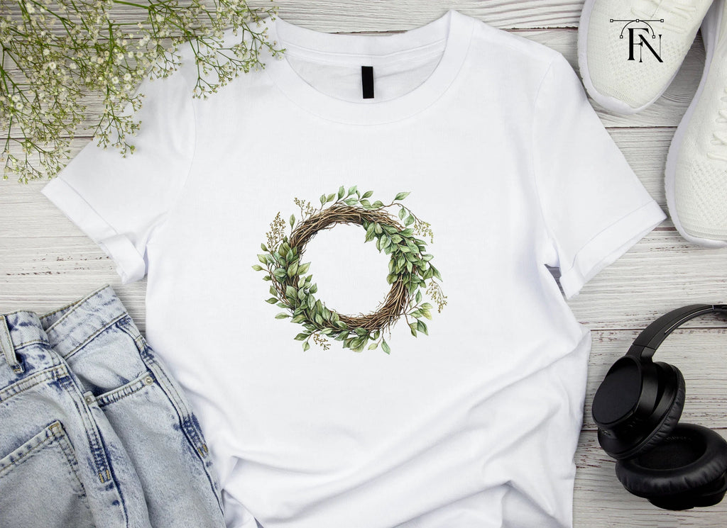 Rustic Greenery Wreath Clipart Bundle