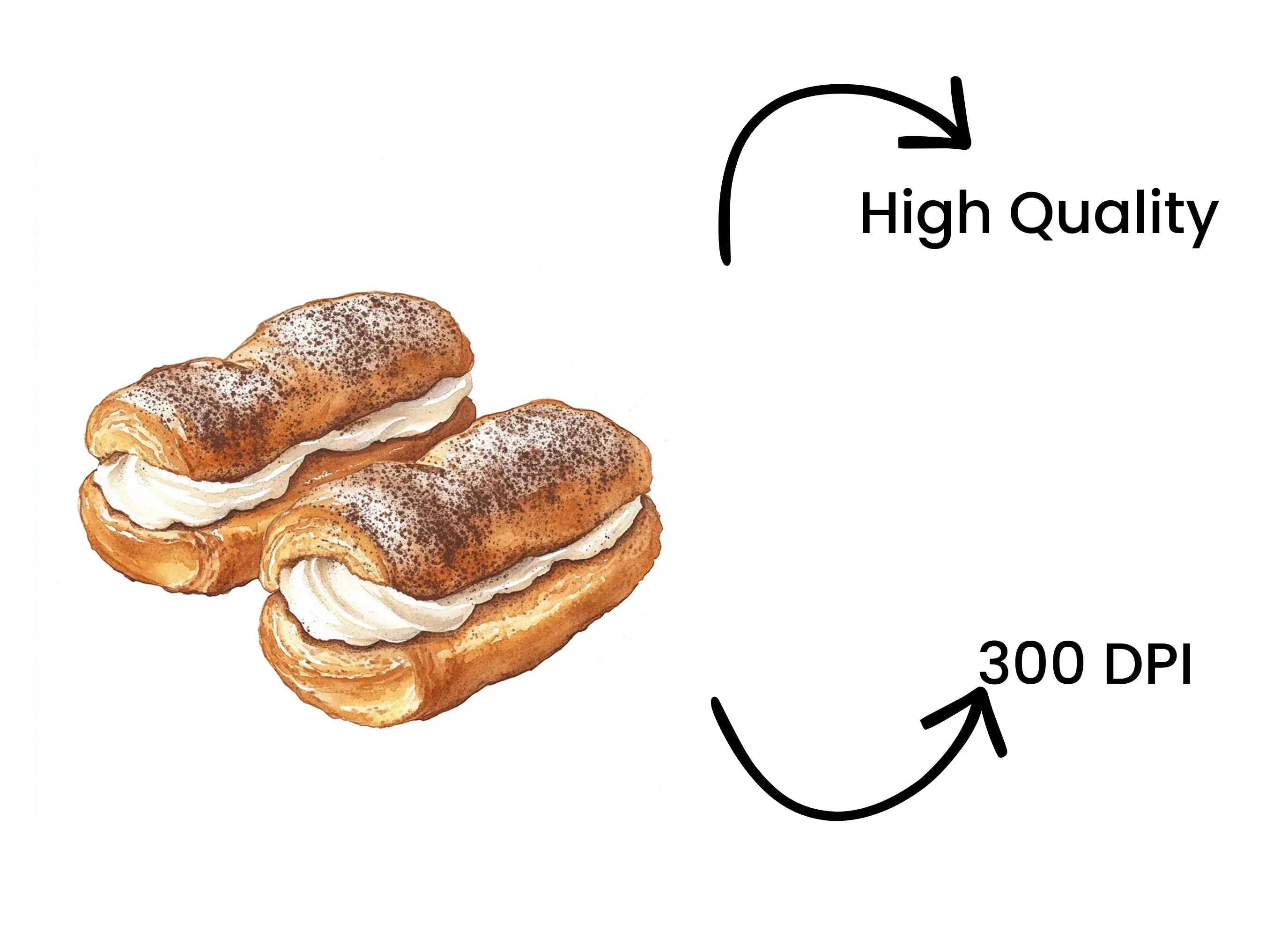 Delicious Cream-Filled Eclairs Clipart Bundle