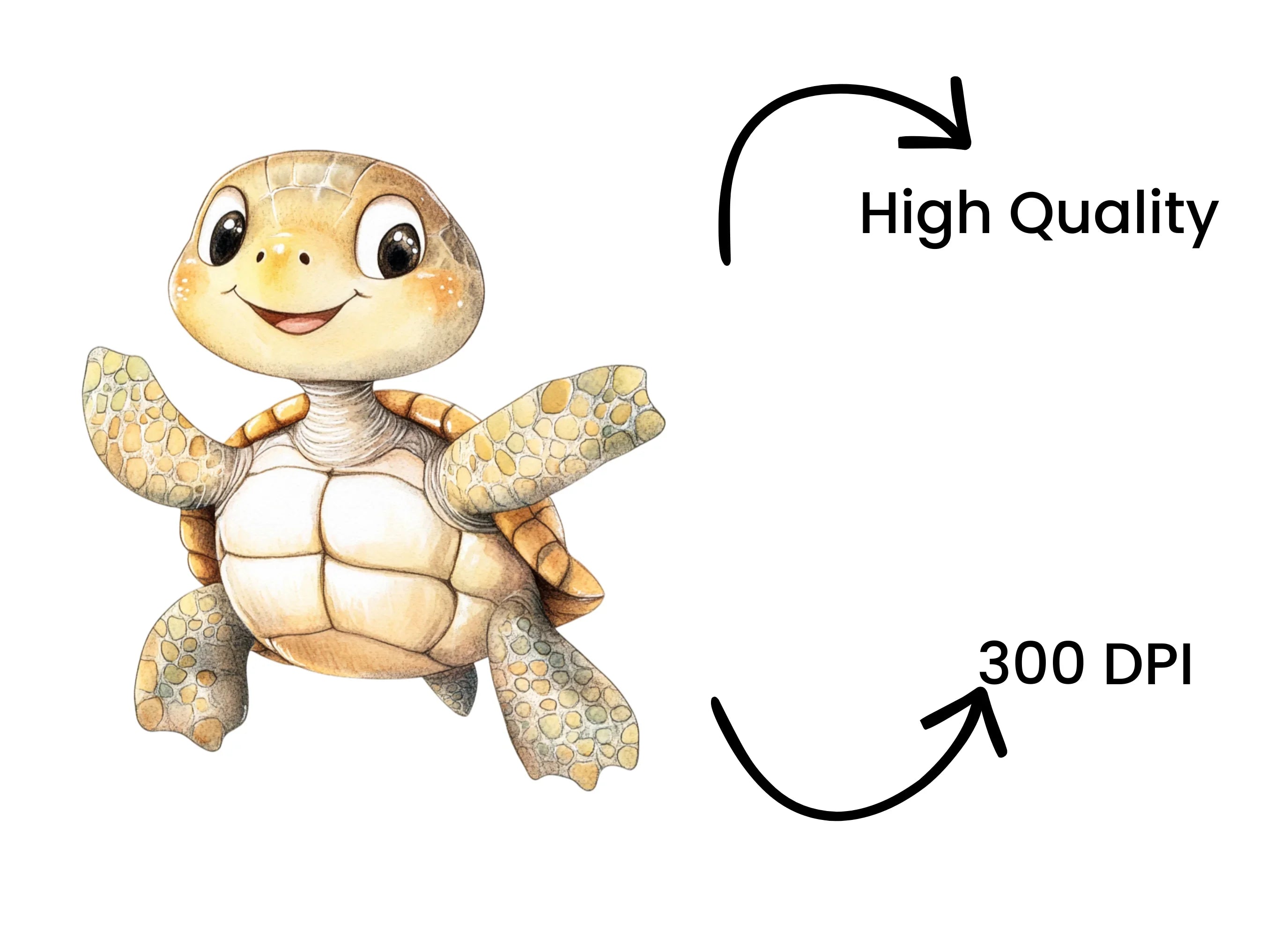 Adorable Baby Sea Turtles Clipart Bundle