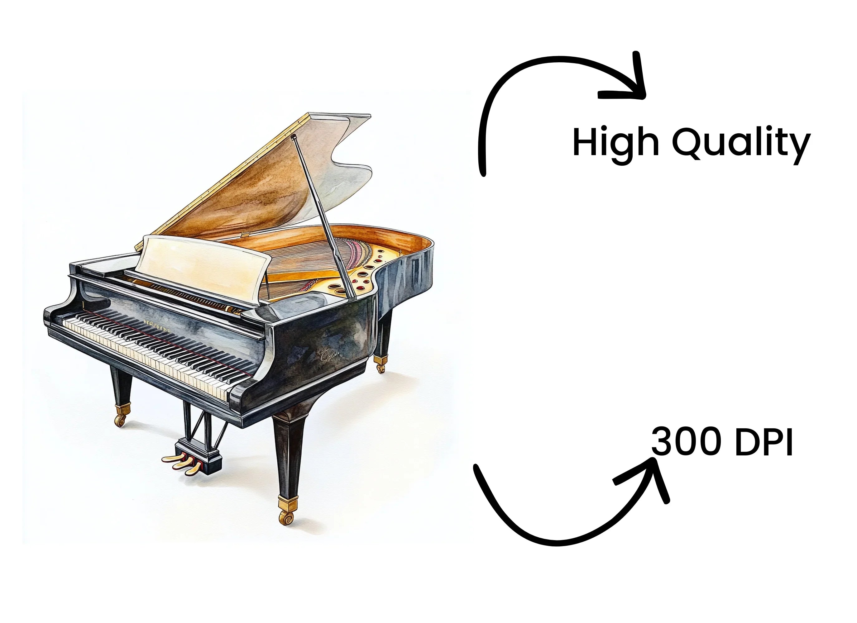 Grand Piano Clipart Bundle