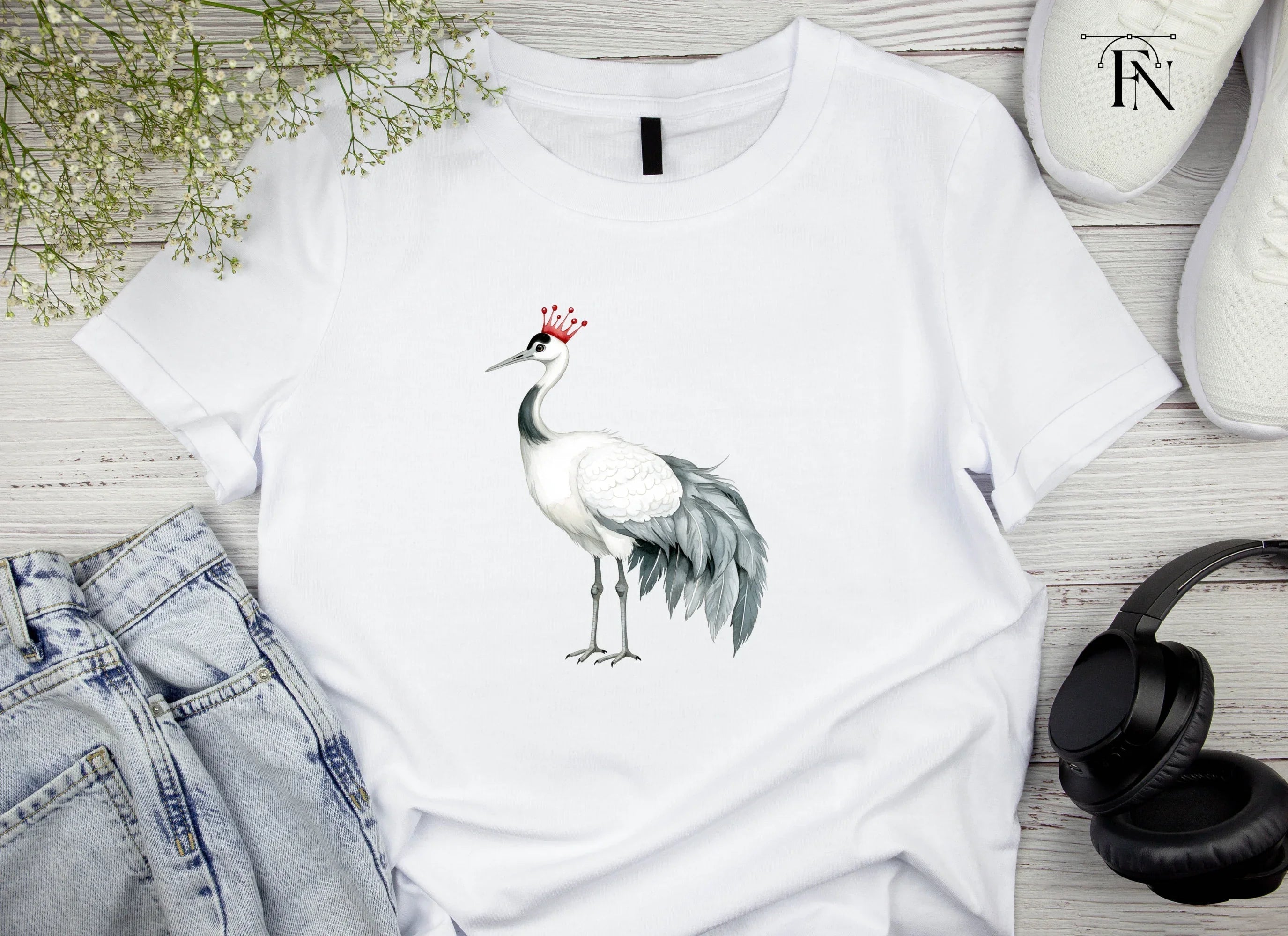 Majestic Crowned Cranes Clipart Bundle