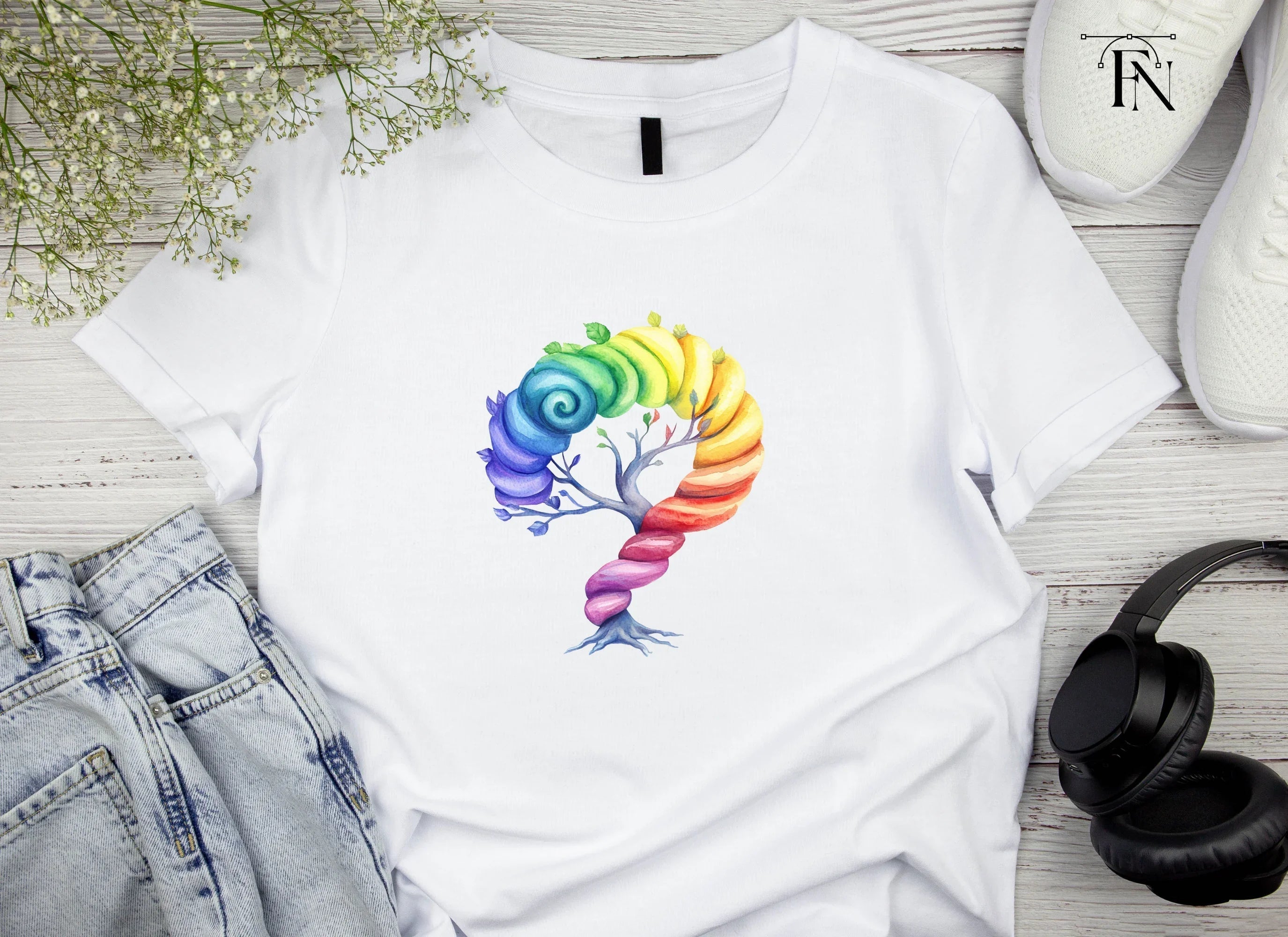 Rainbow Tree Question Mark Clipart Bundle