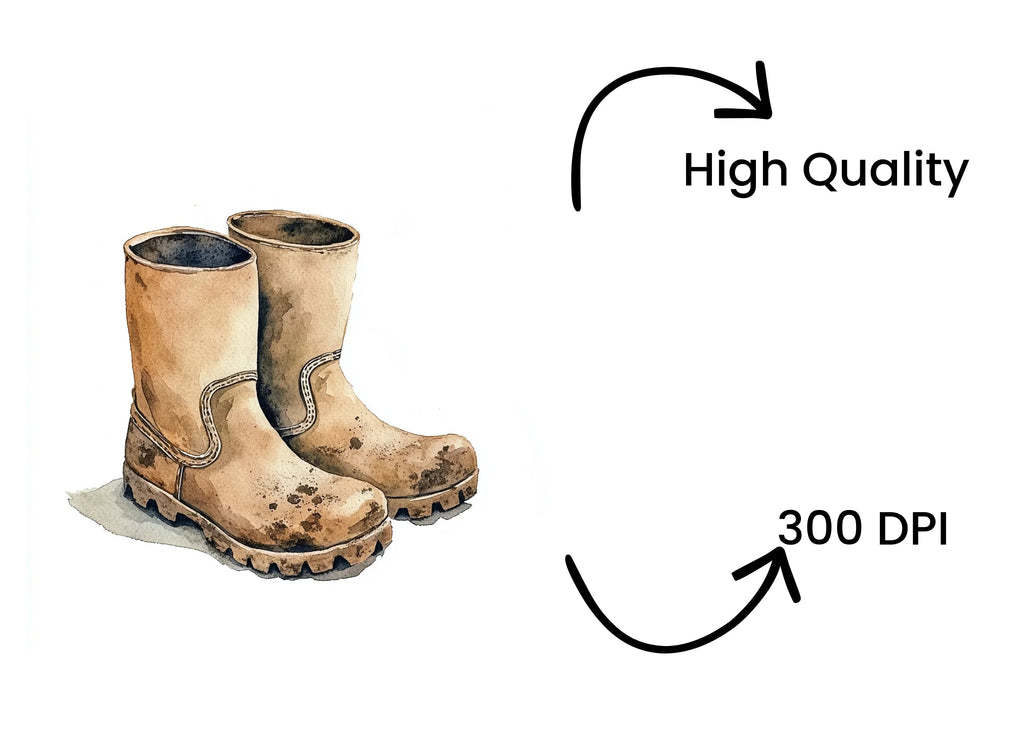 Muddy Work Boots Clipart Bundle