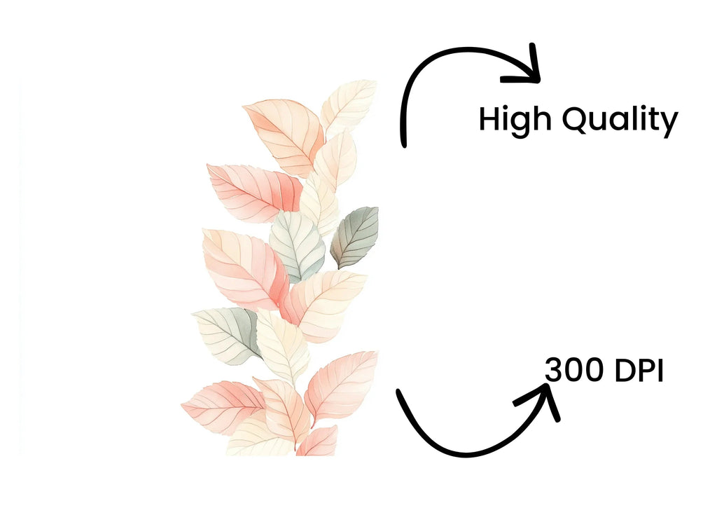 Pastel Leaf Wreaths Borders Clipart Bundle