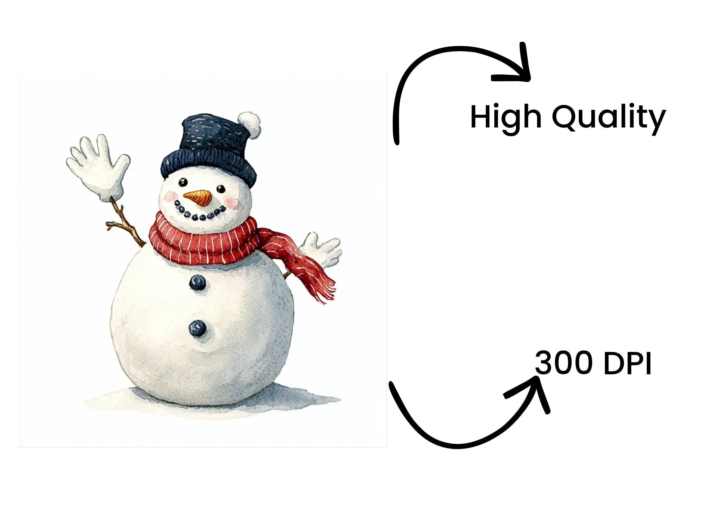 Cute Snowman Winter Clipart Bundle