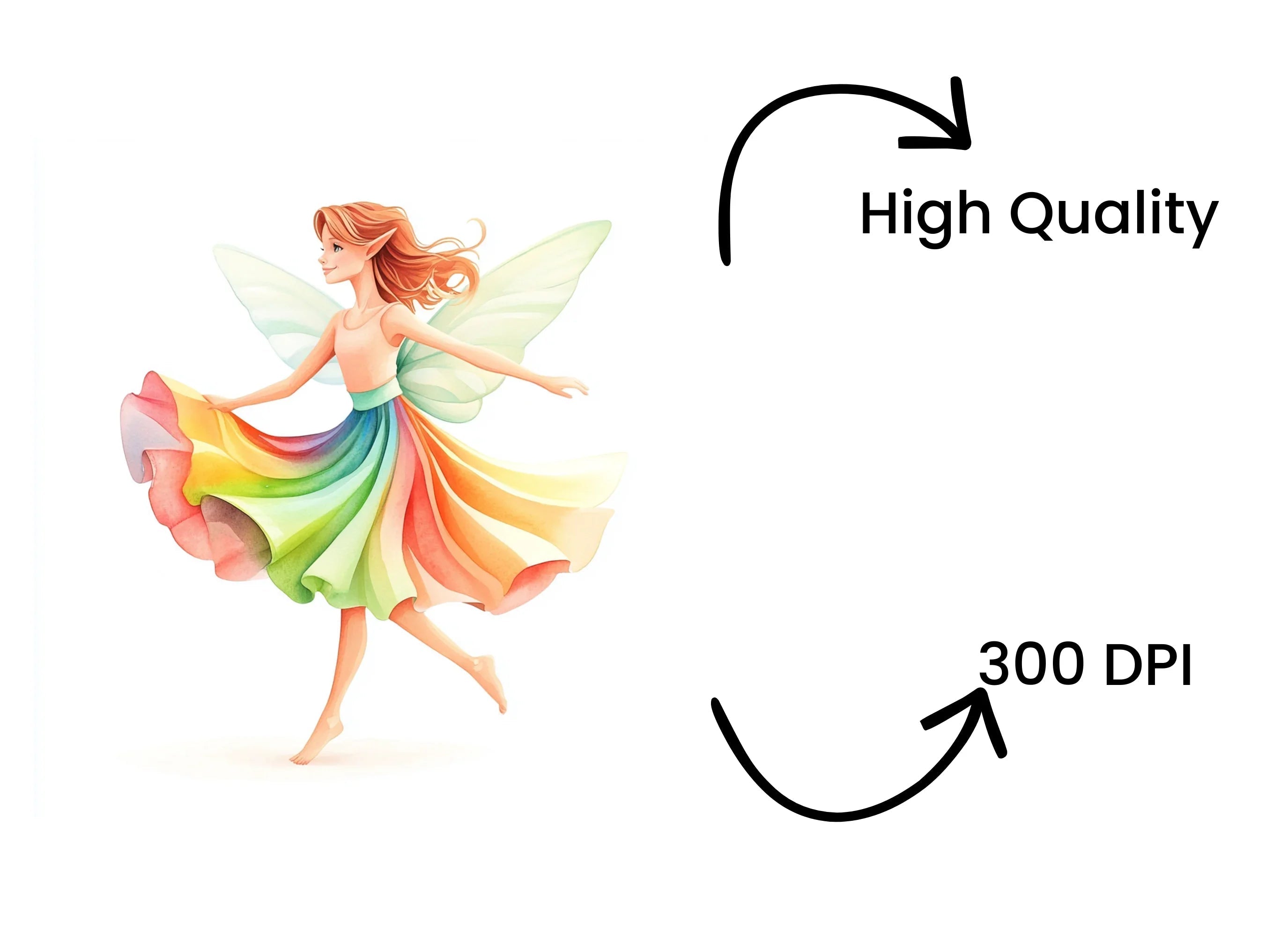 Rainbow Fairy Clipart Bundle