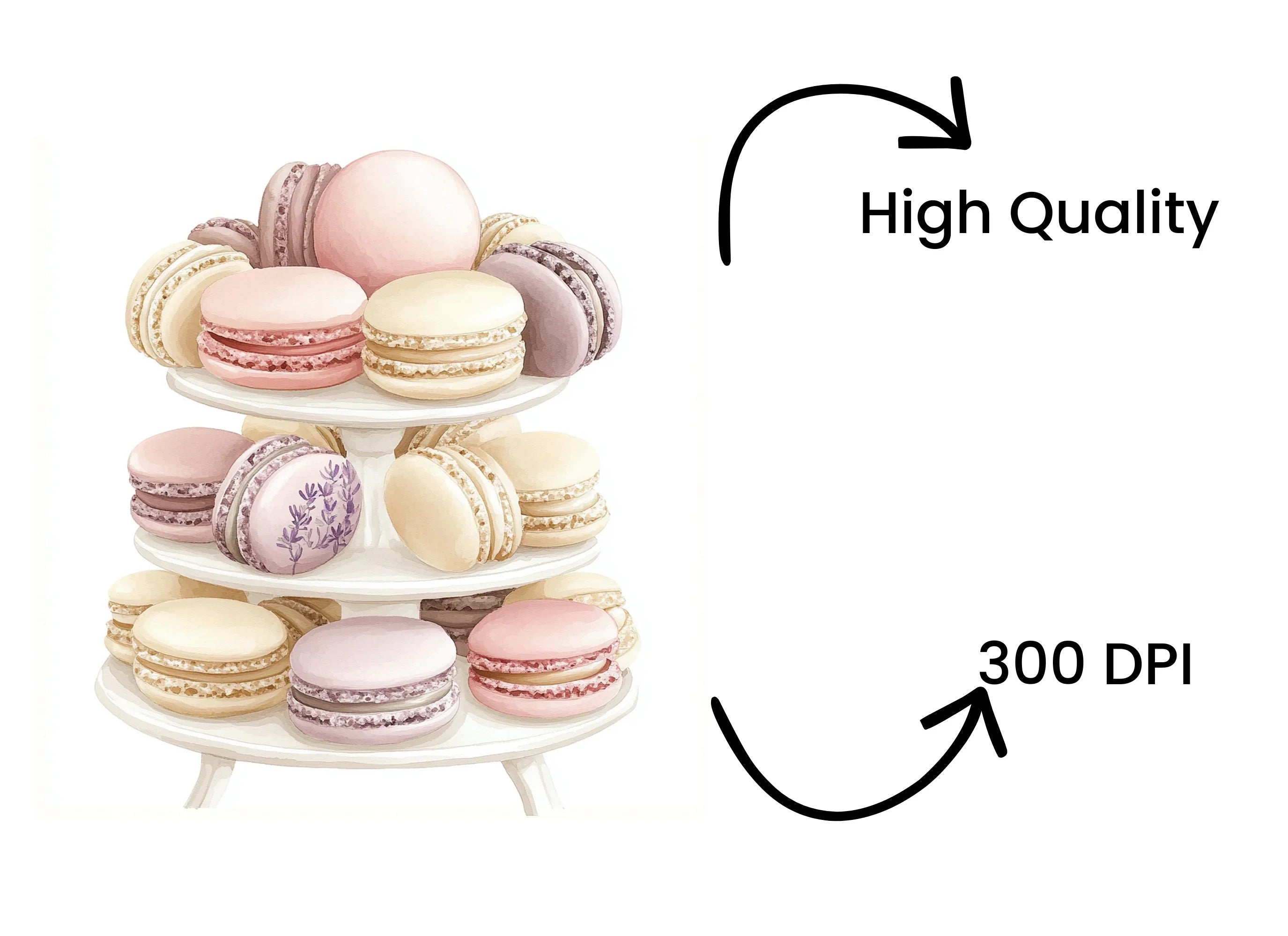 Elegant Macaron Towers Clipart Bundle