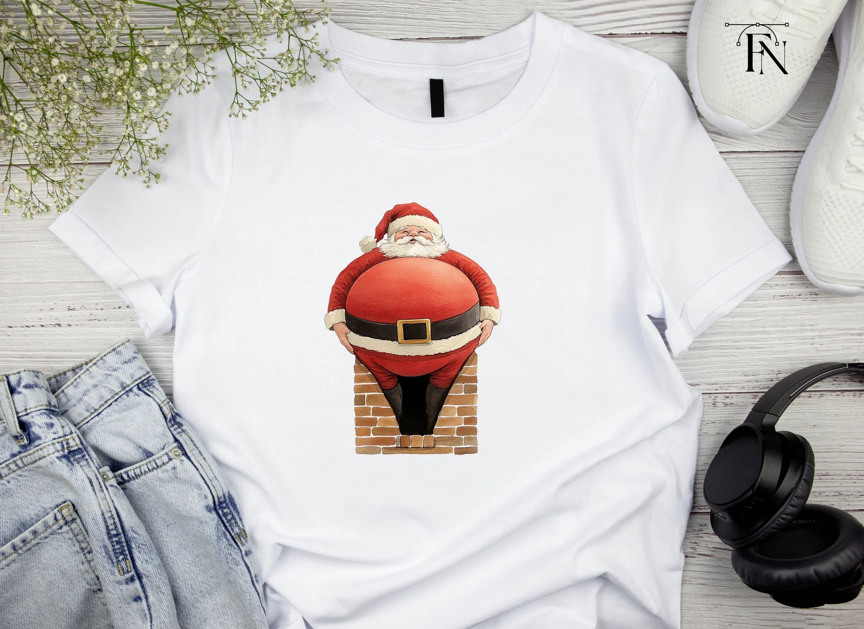 Santa Claus Stuck in Chimney Clipart Bundle