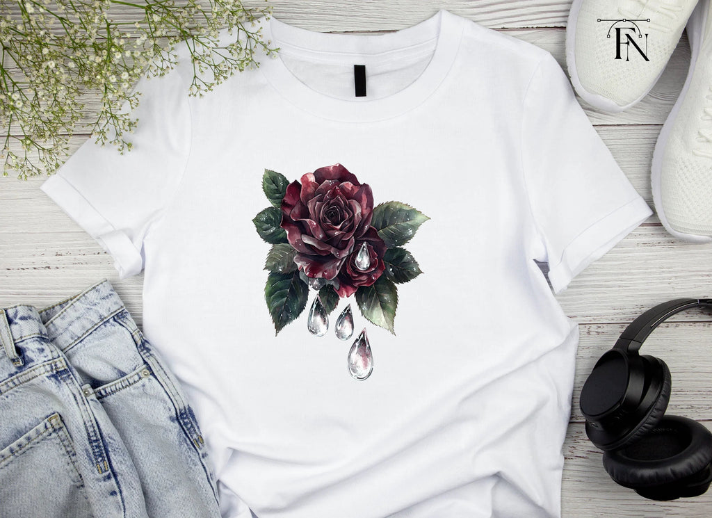 Gothic Roses Diamonds Clipart Bundle