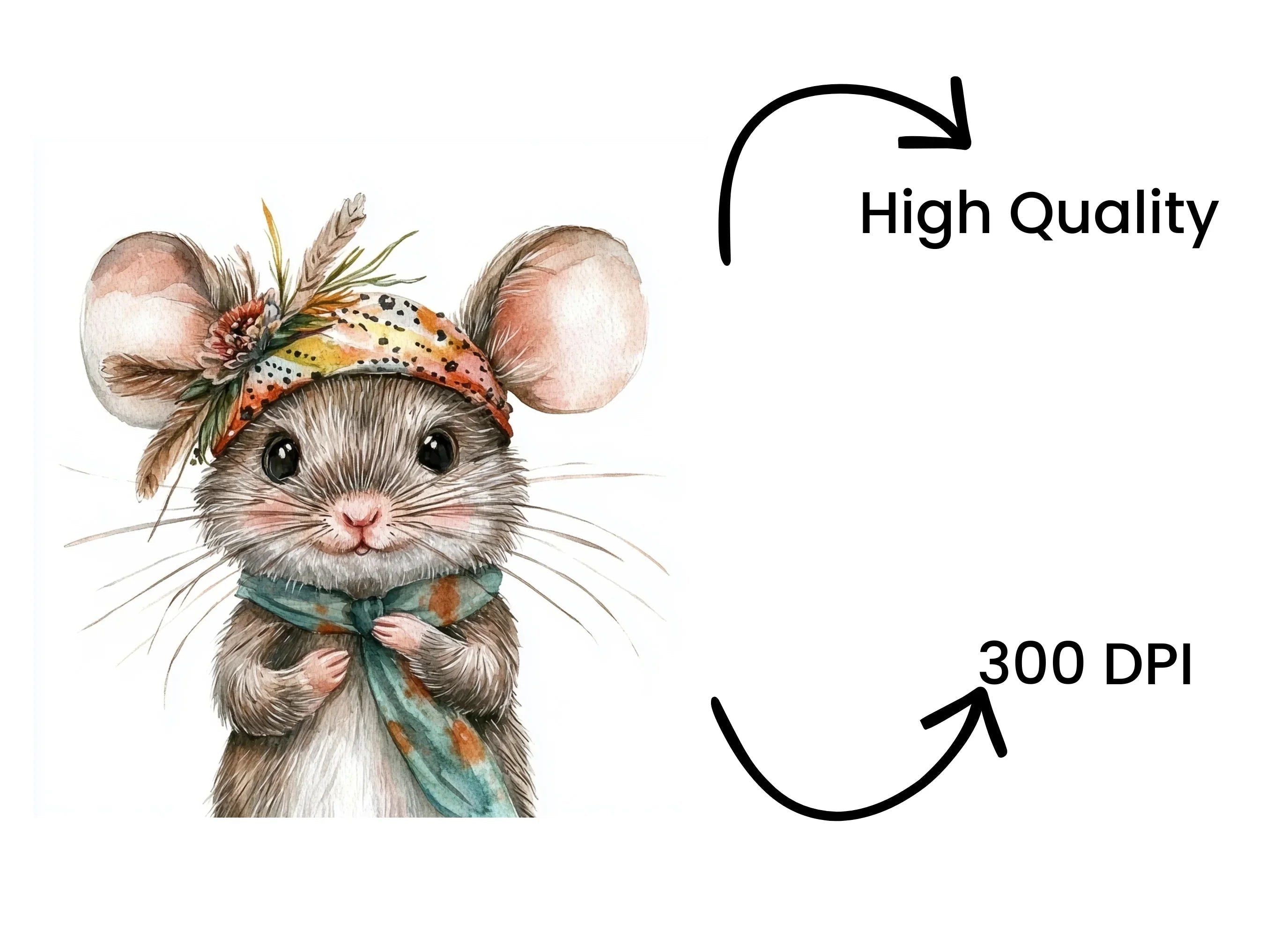 Boho Mouse Clipart Bundle